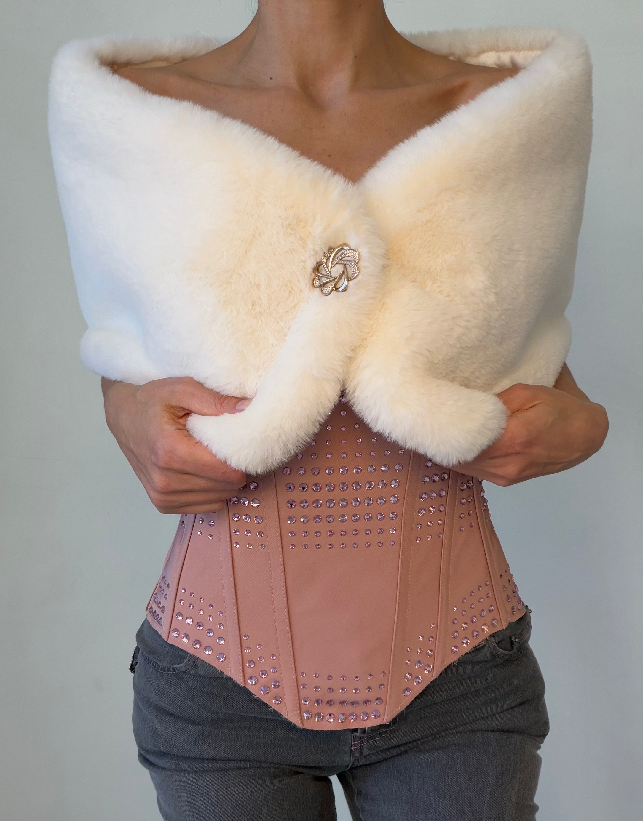 White Faux Fur Shawl