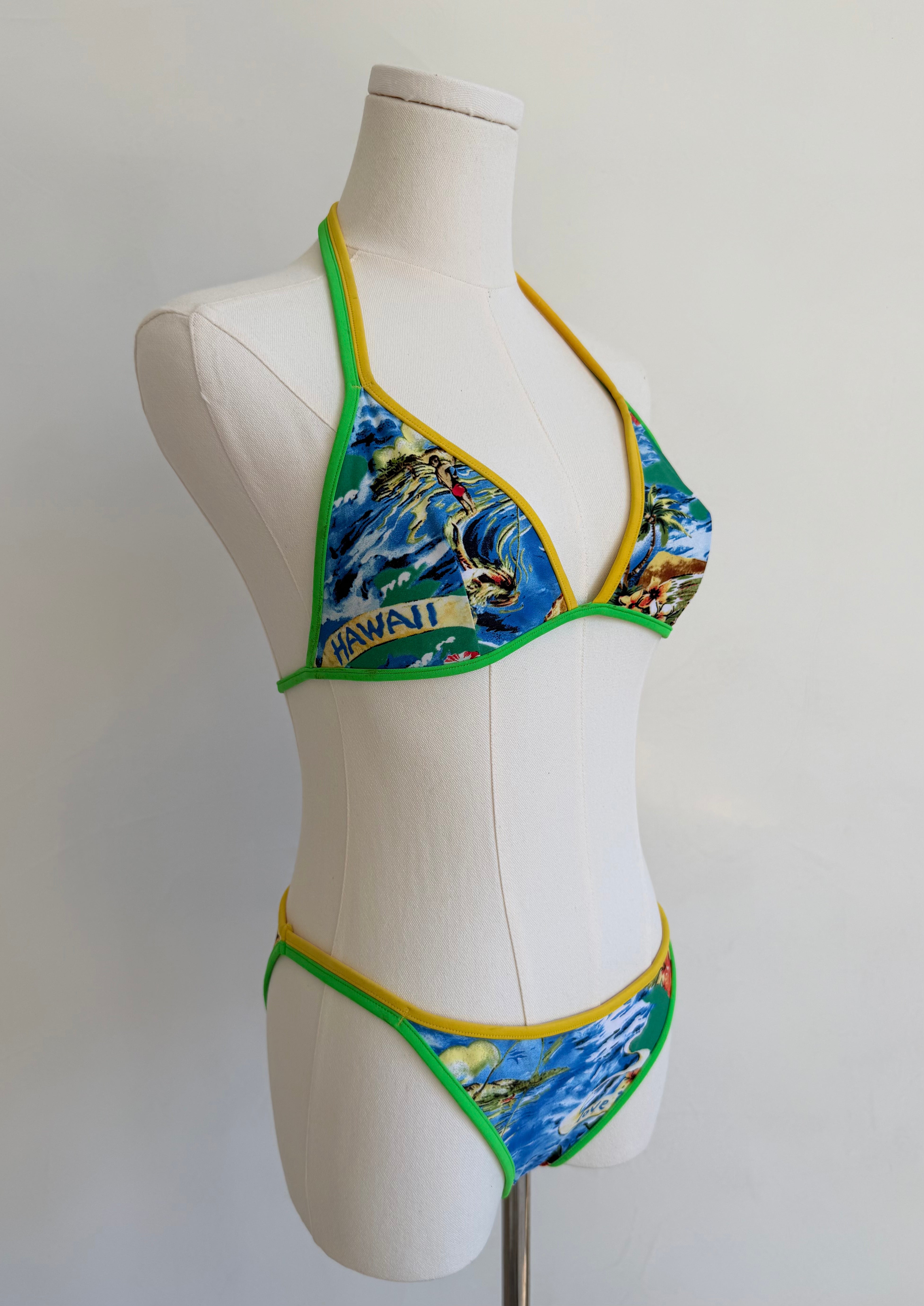 Hawaiian Print Triangle Bikini