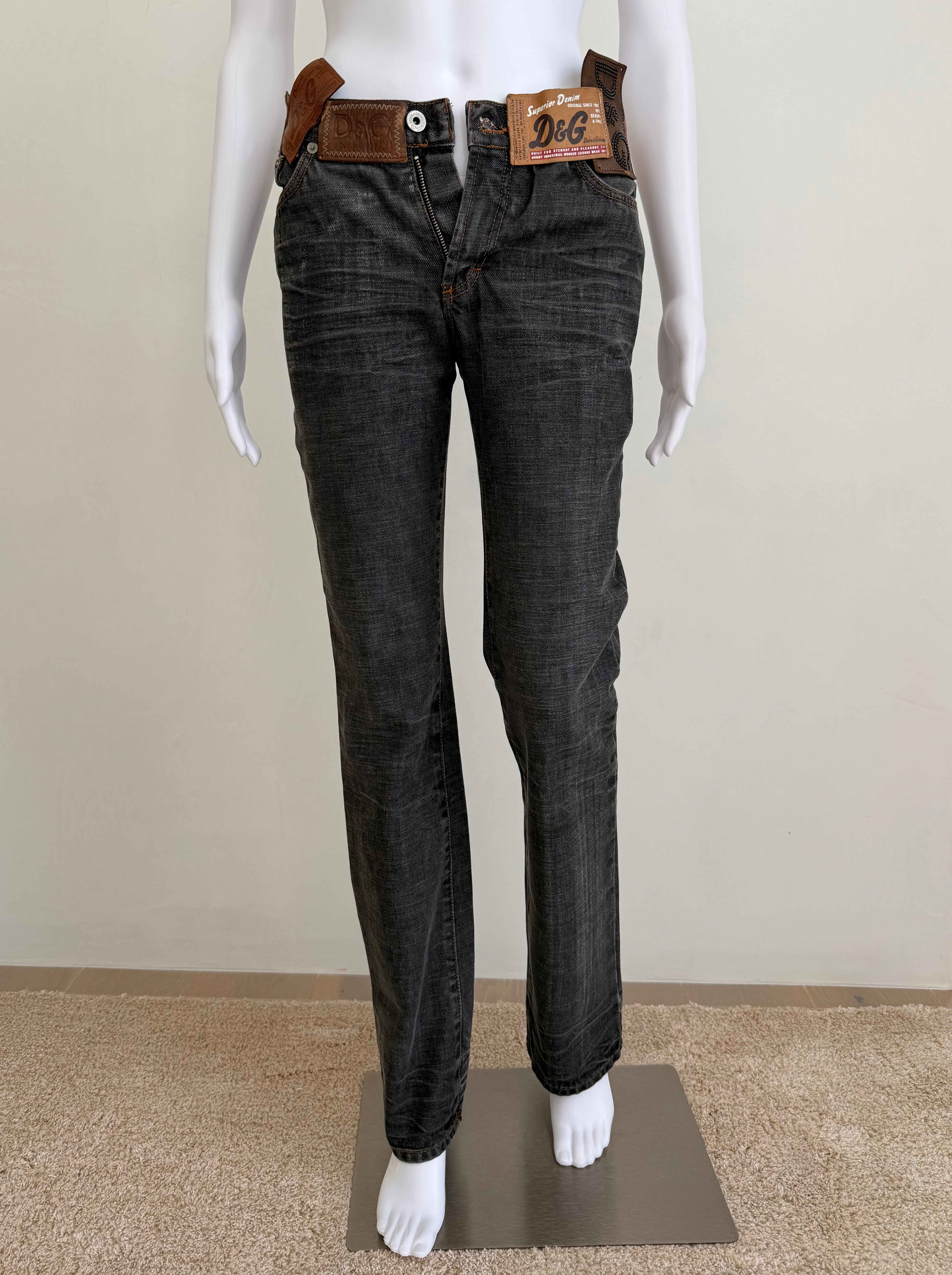 Multi-Label Dark Grey Denim Jeans