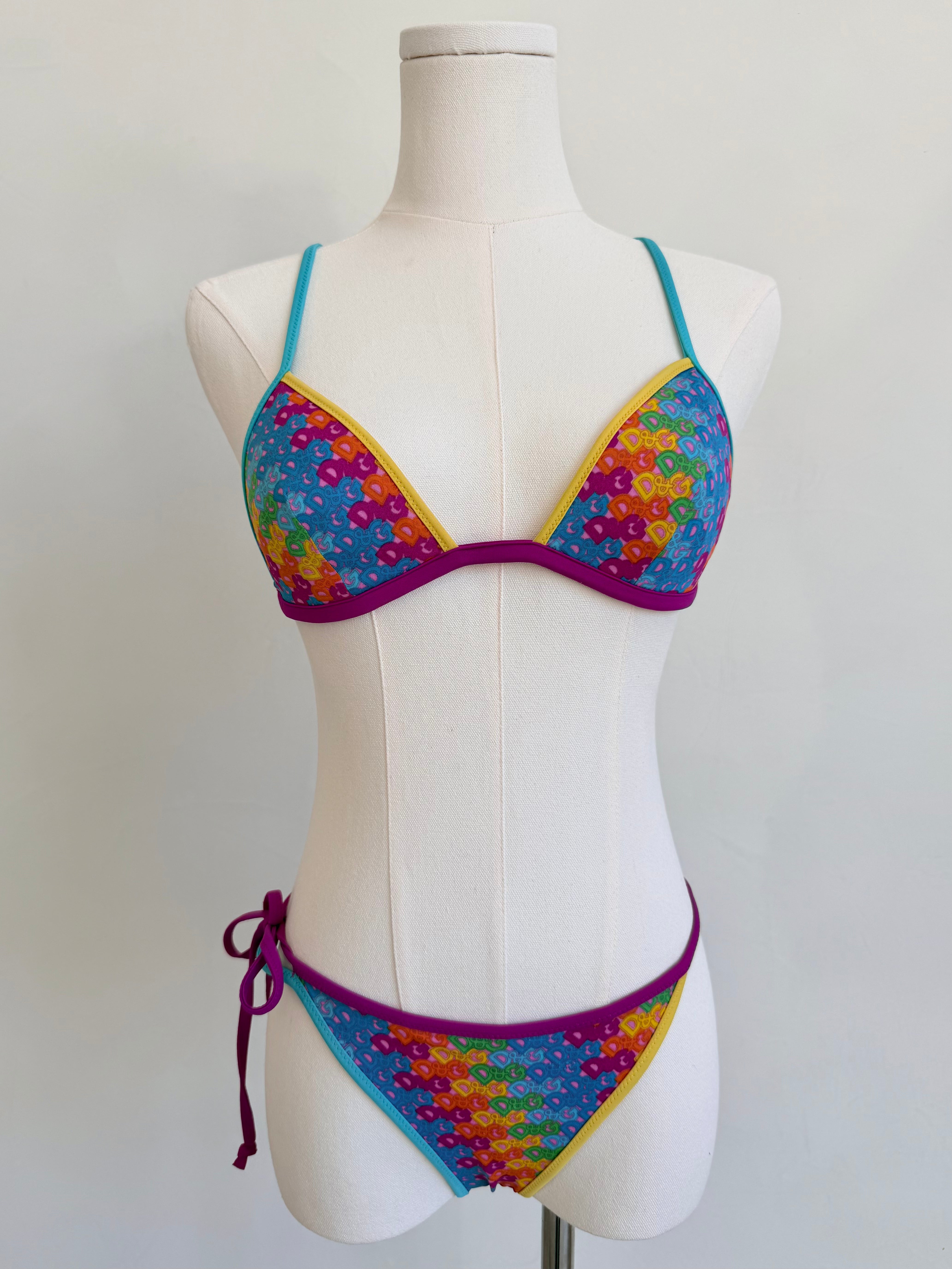 Rainbow Logo Micro-Motif Bikini Set