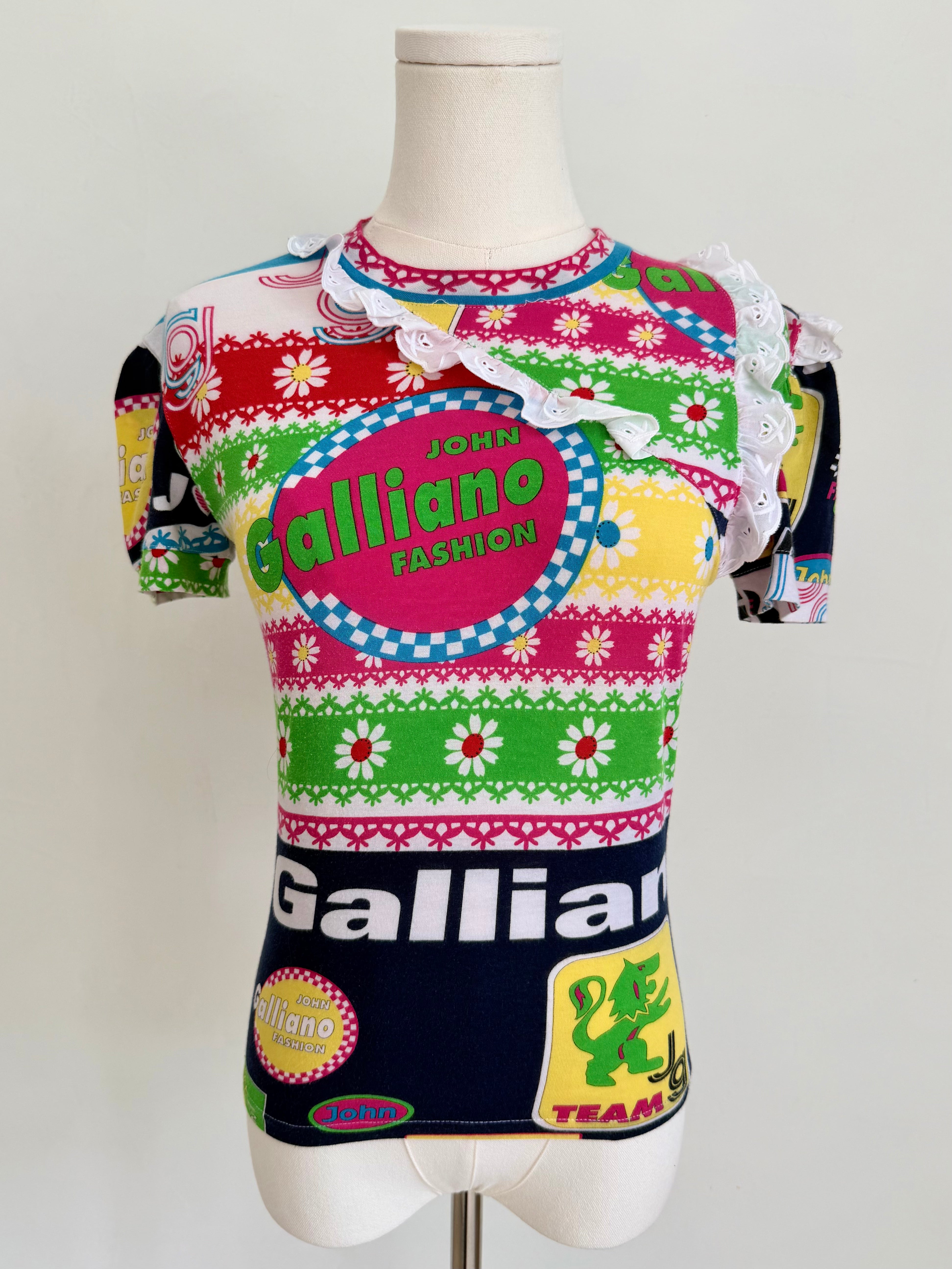 S/S 2002 Multicolor “Galliano Fashion” Ruffle Shirt