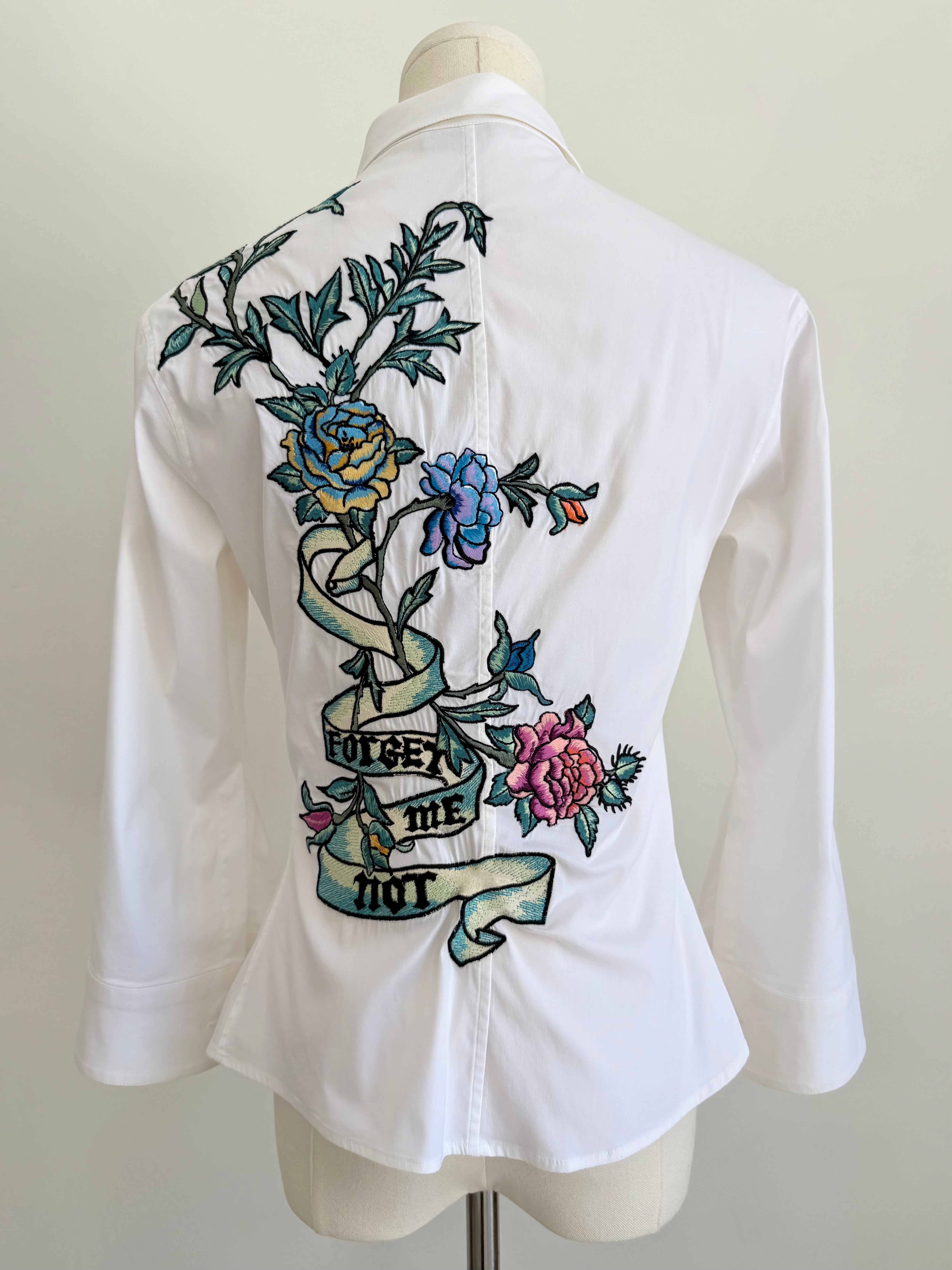 S/S 2003 “Forget Me Not” Embroidered White Shirt