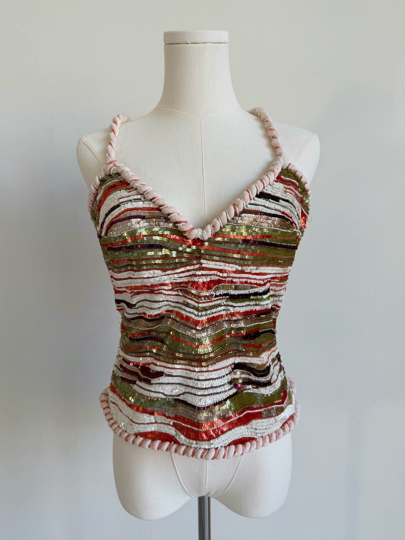 S/S 2005 Multicolor Sequin Rope-Strap Camisole Top