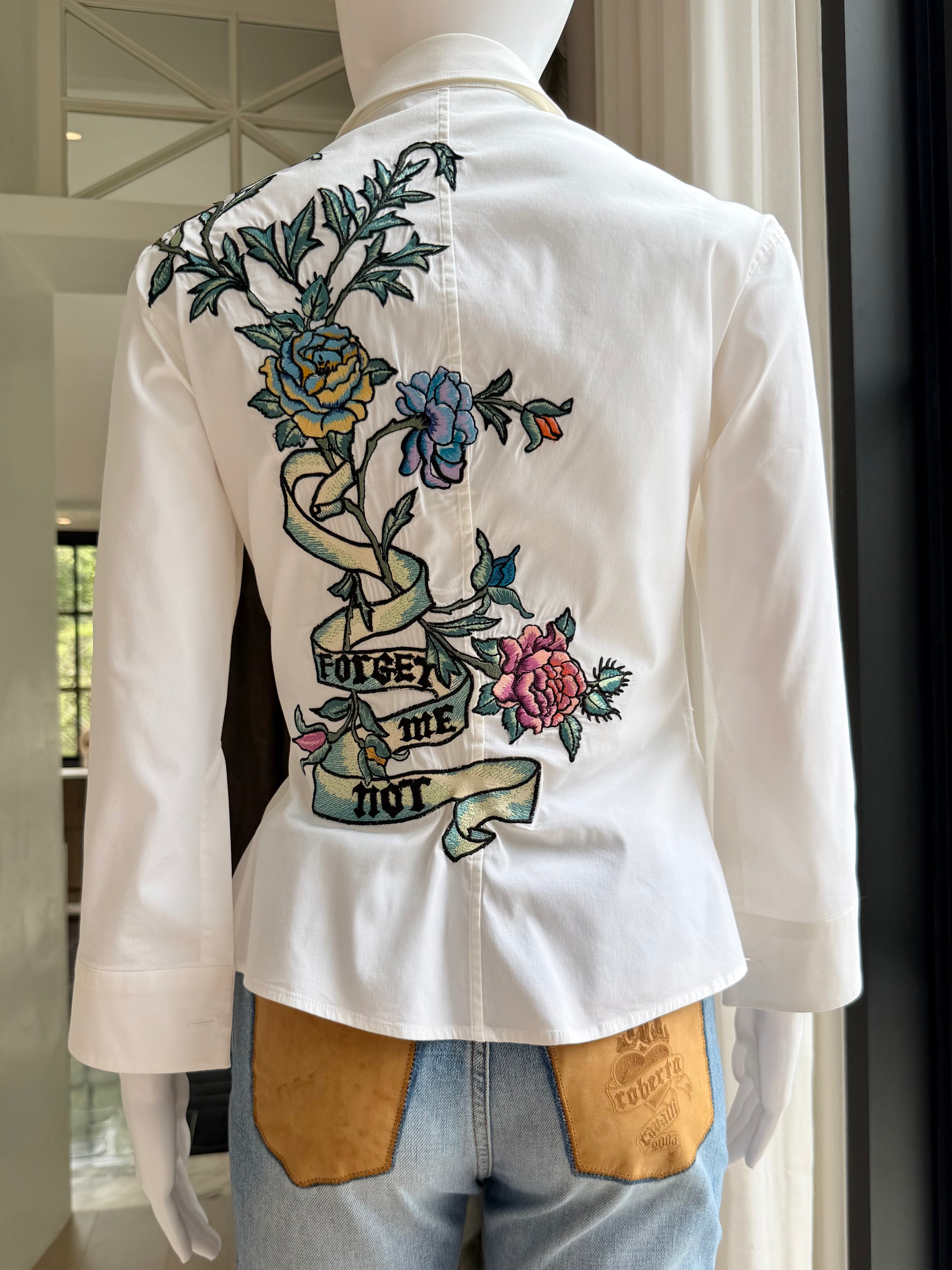 S/S 2003 “Forget Me Not” Embroidered White Shirt