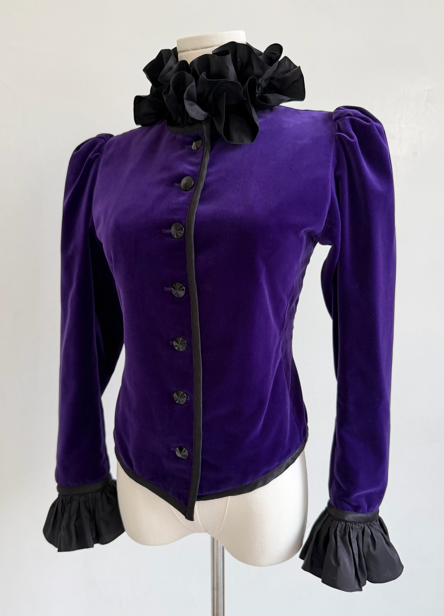 F/W 1982 Purple Velvet Rive Gauche Ruffled Jacket