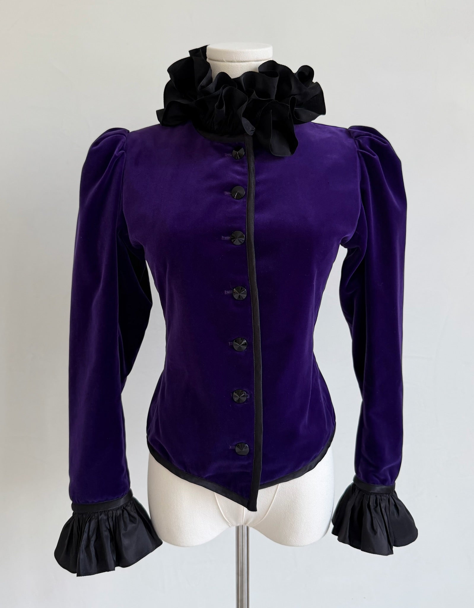 F/W 1982 Purple Velvet Rive Gauche Ruffled Jacket