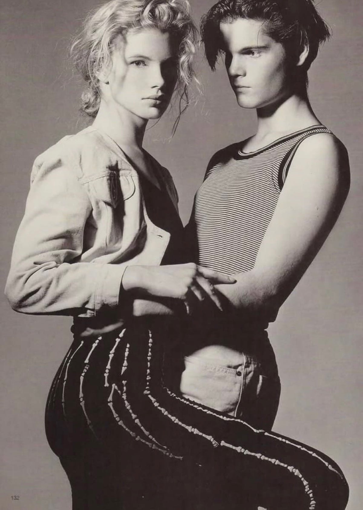 S/S 1988 Skeletal Bones Pinstripe Green Capri Pants