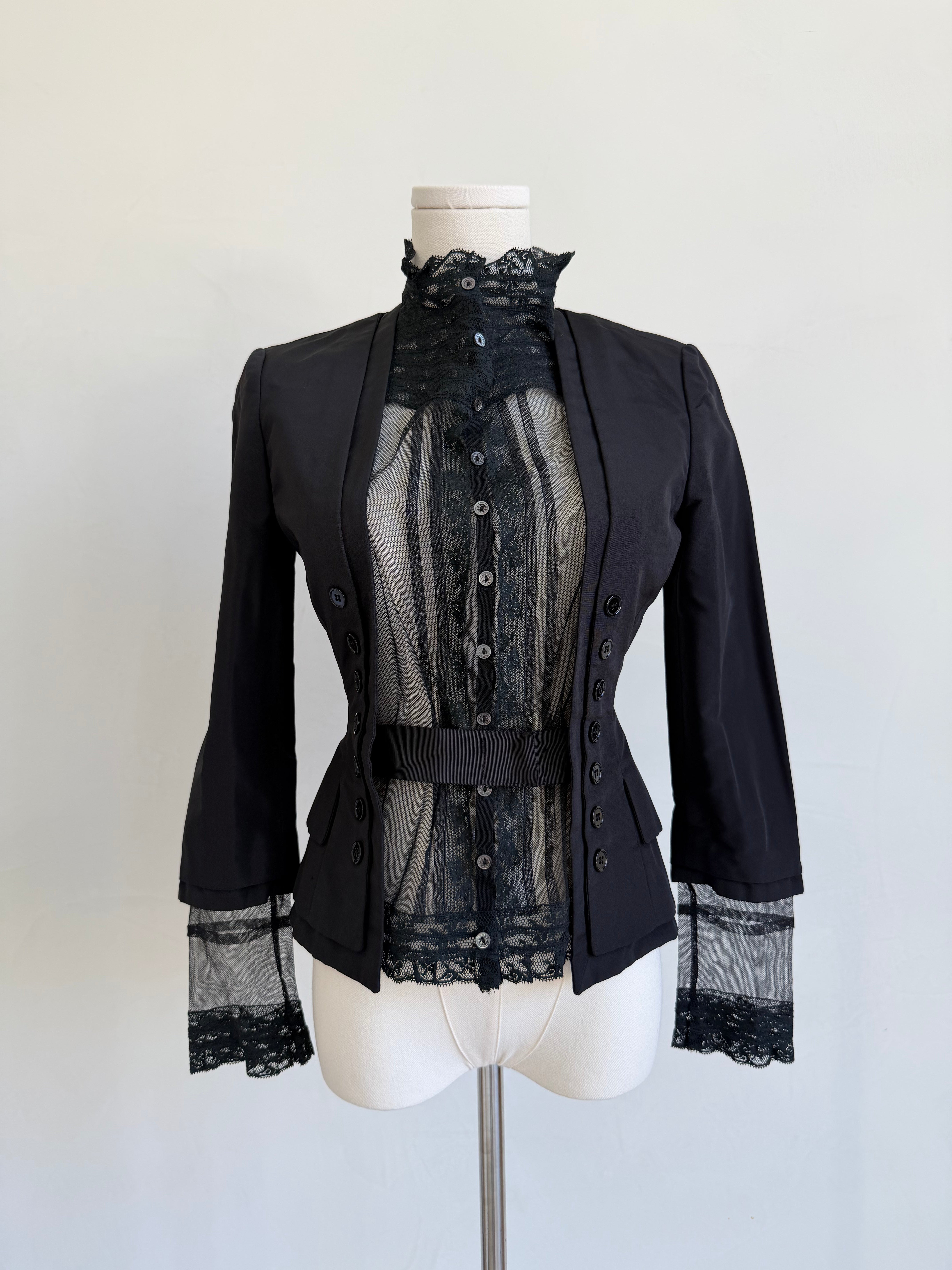 S/S 2005 Black Lace Panel Blazer