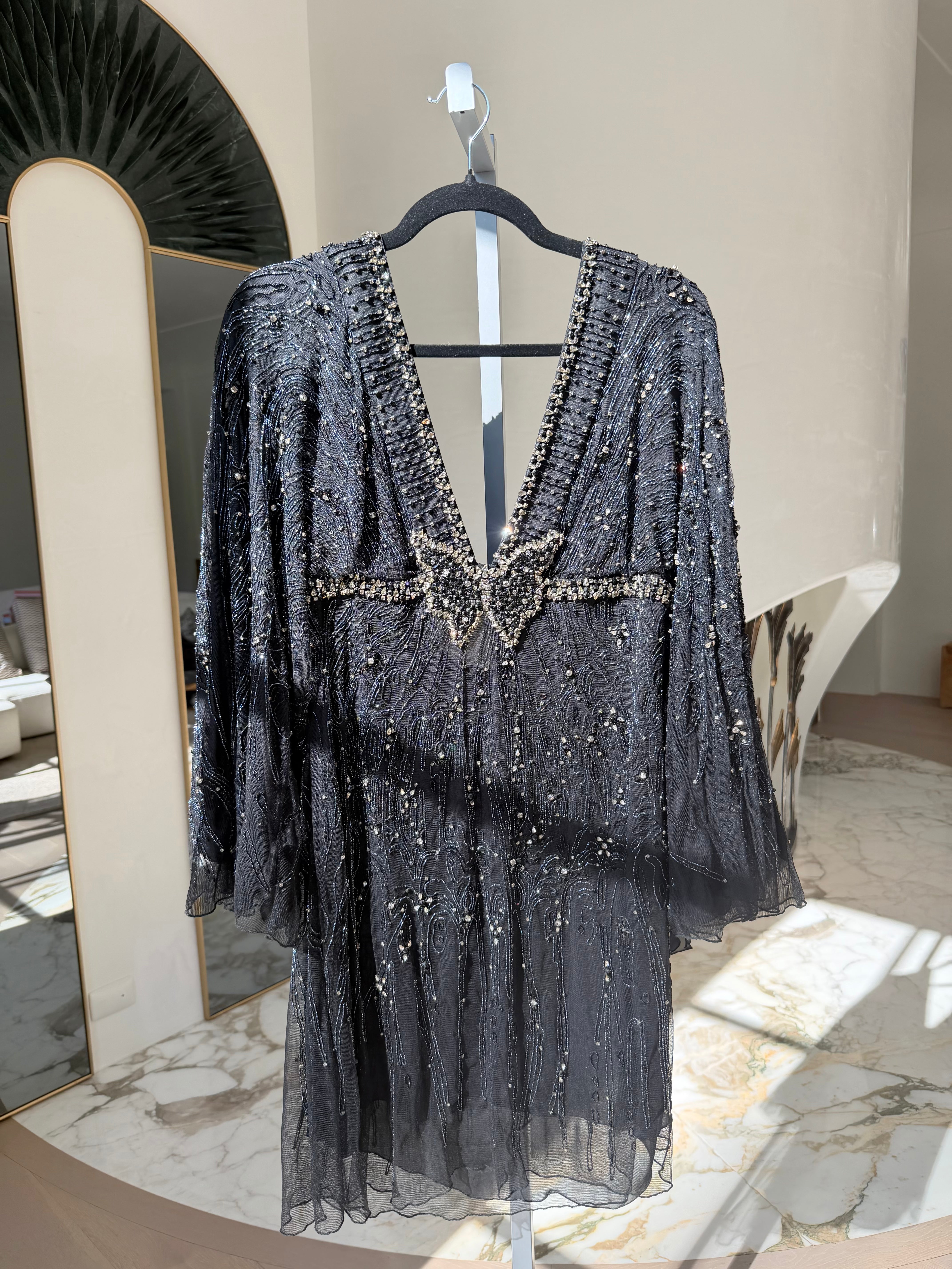 Early 2000s Crystal Butterfly Mini Dress