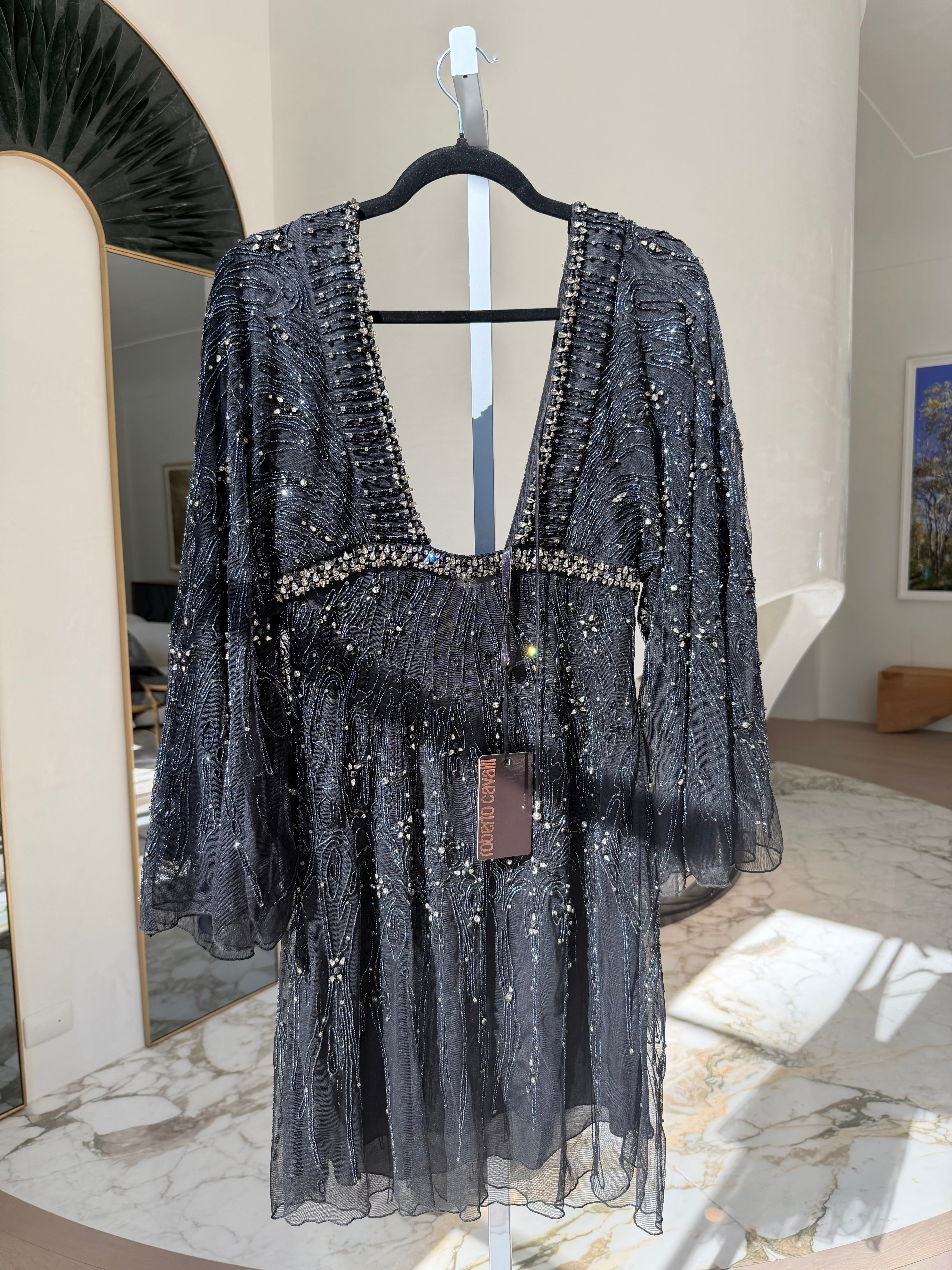 Early 2000s Crystal Butterfly Mini Dress