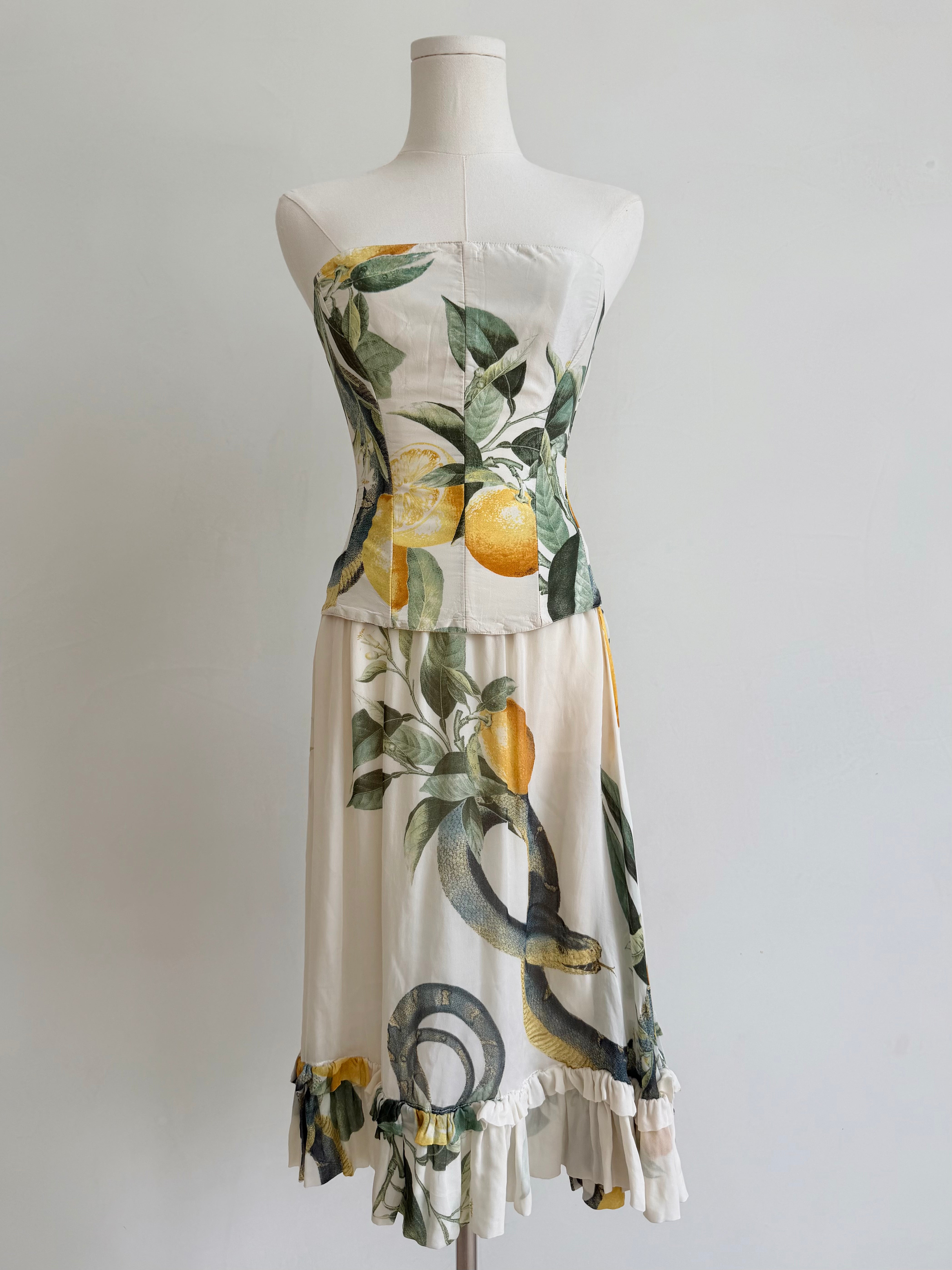 S/S 2005 "Lemon & Serpent" Ruffled Skirt