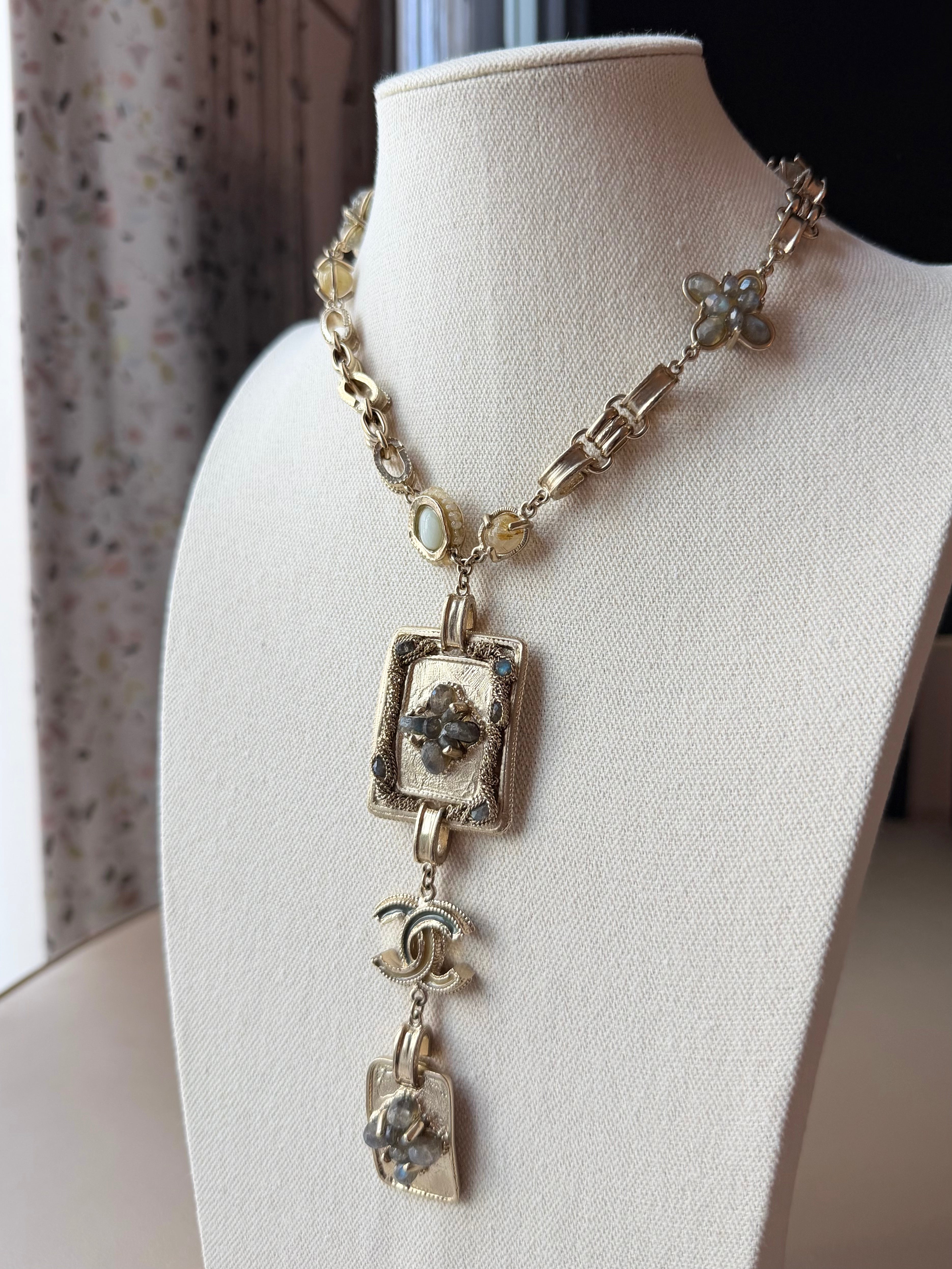 2012 Gold ‘Gripoix-Style’ CC Charm Necklace