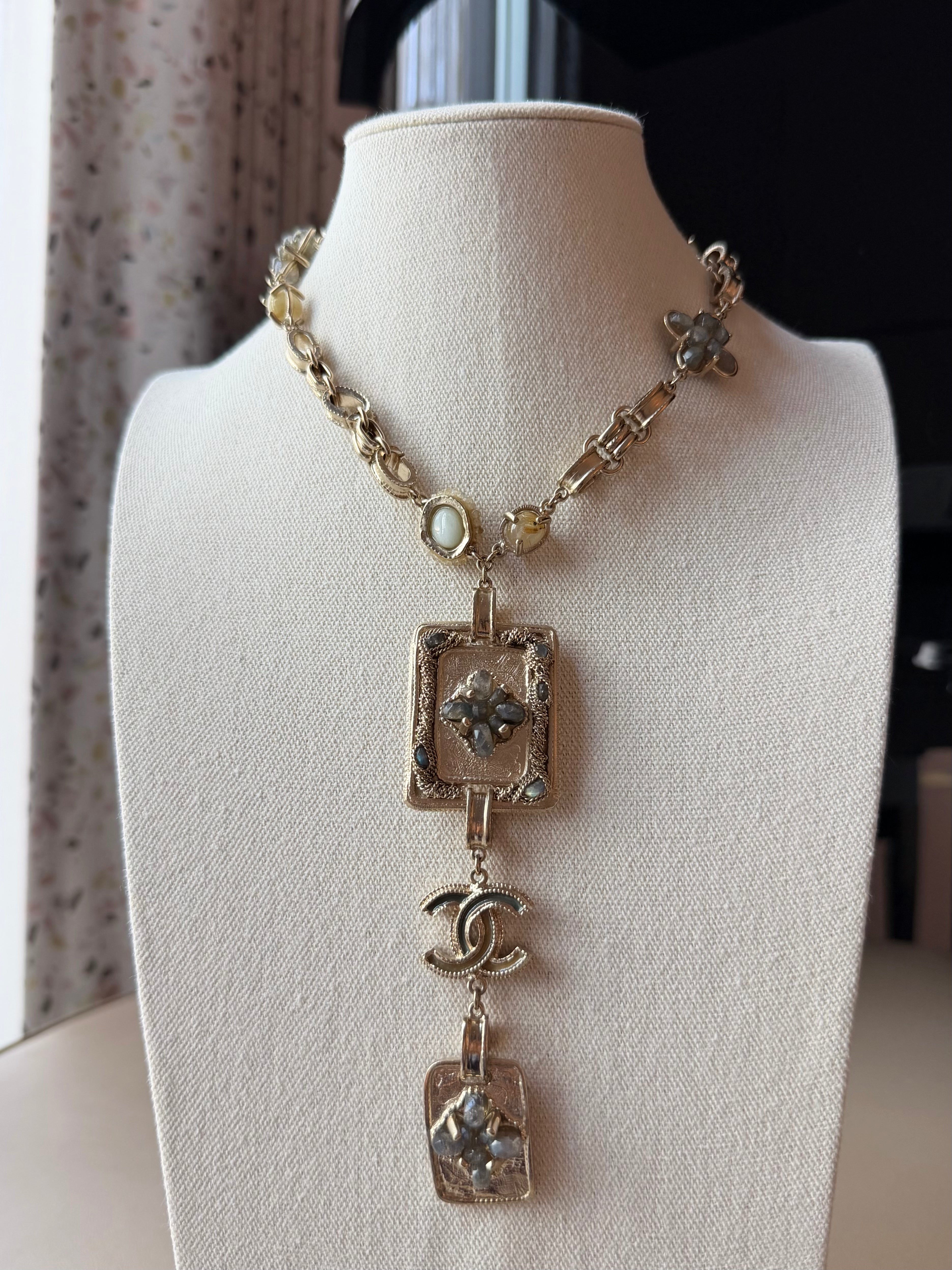 2012 Gold ‘Gripoix-Style’ CC Charm Necklace