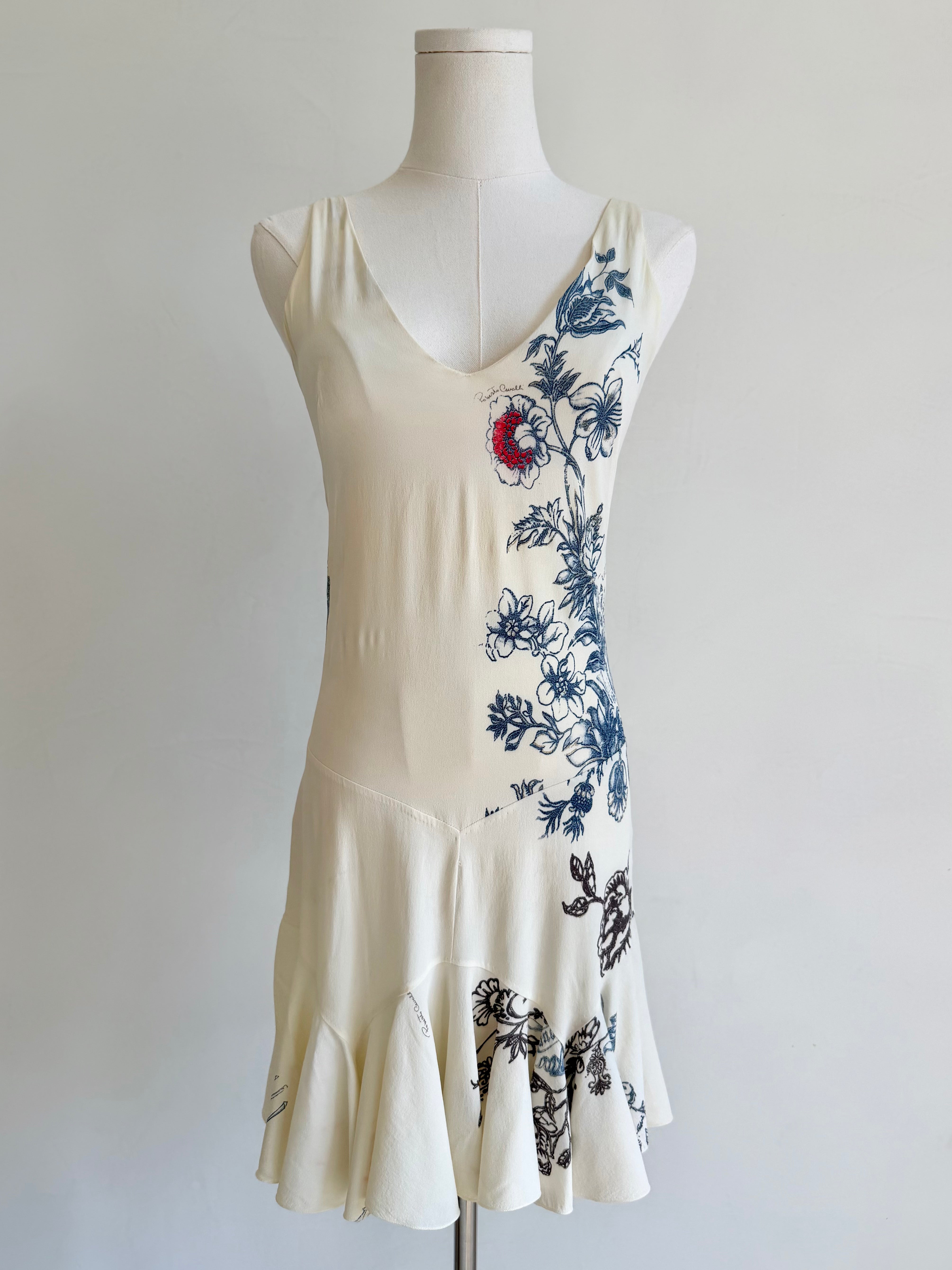 S/S 2003 Cream Floral "Tattoo" Mini Dress