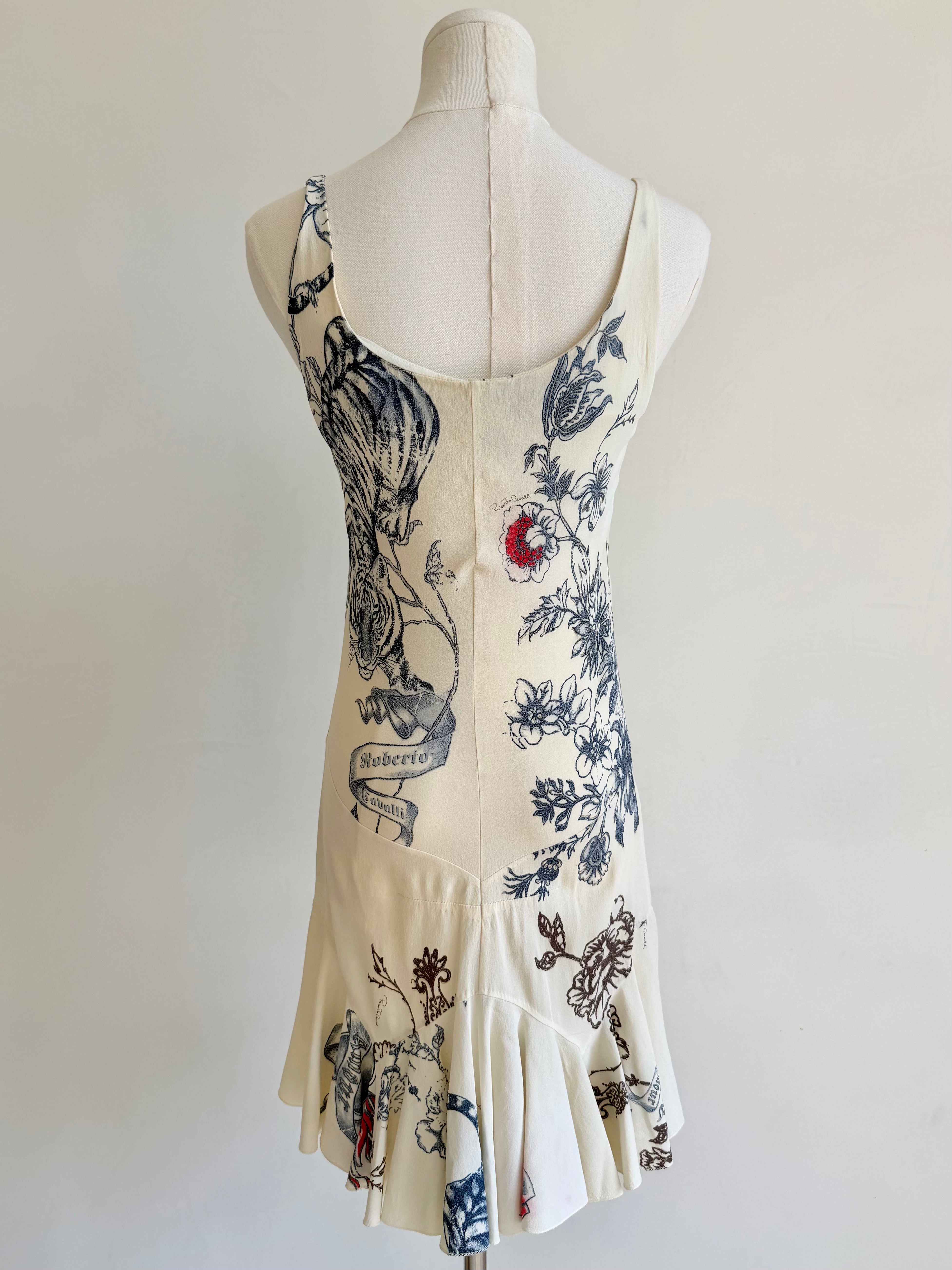 S/S 2003 Cream Floral "Tattoo" Mini Dress