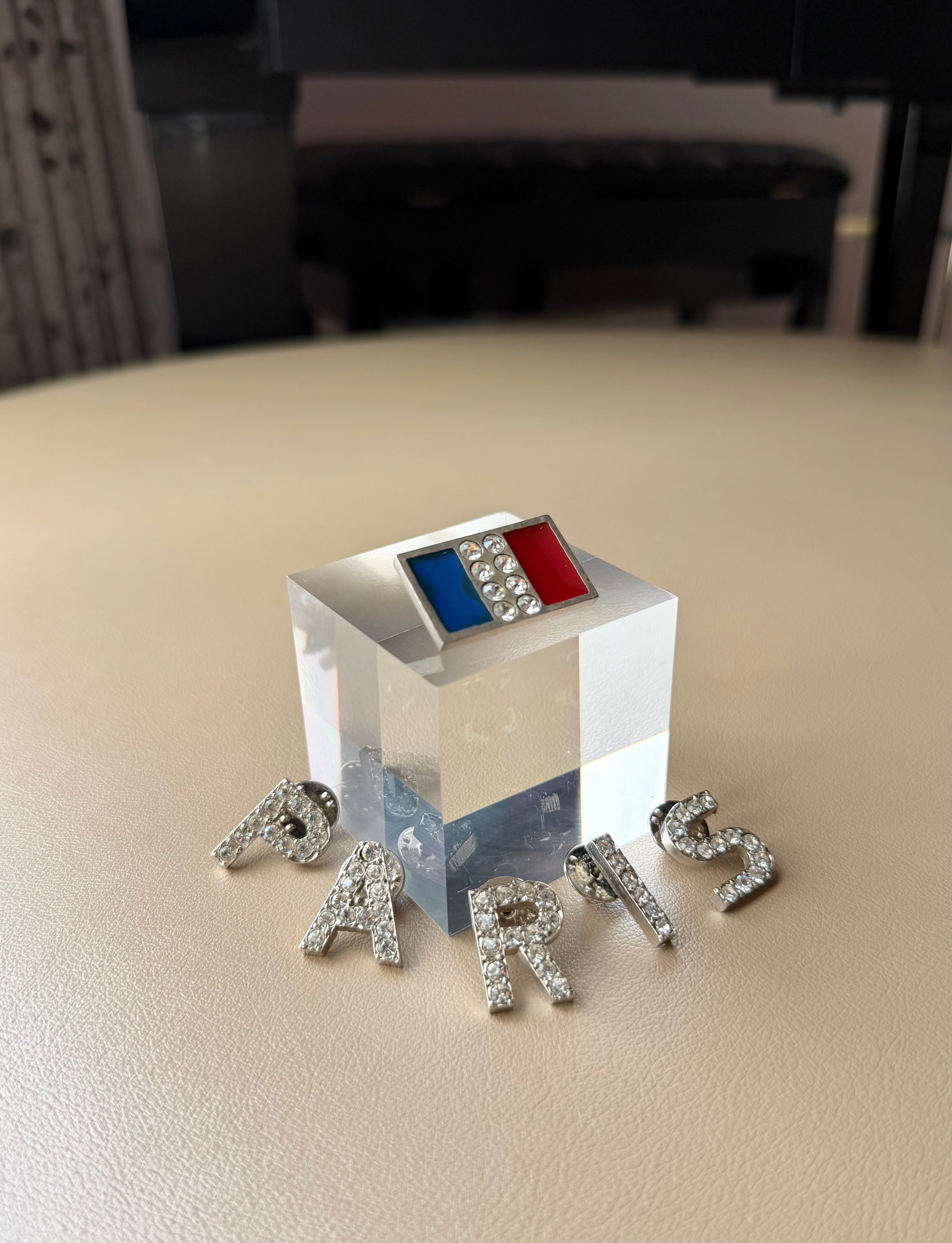"Paris" Flag and Letter Pins