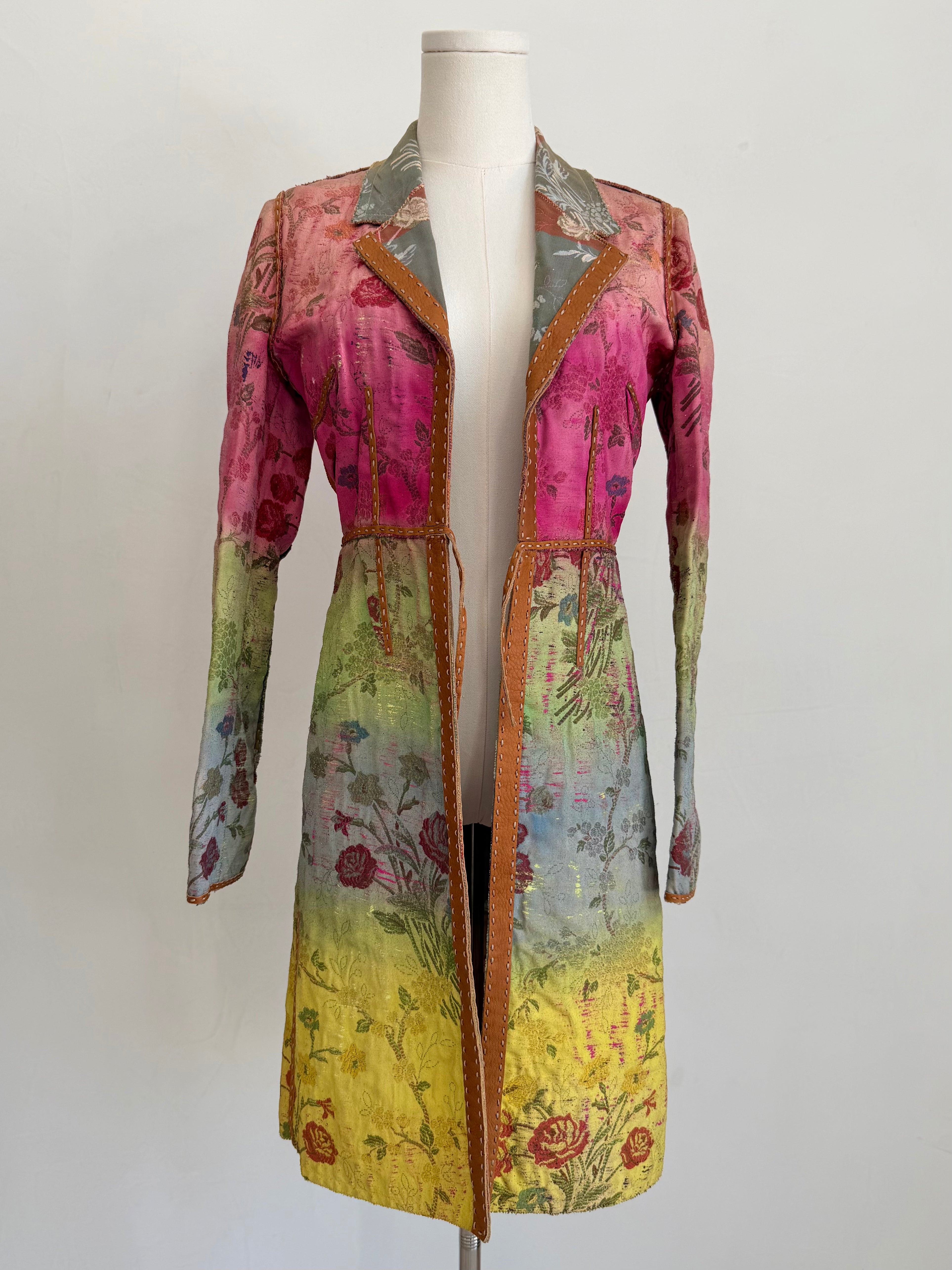 Multicolor Brocade Patchwork Tailored Jacket