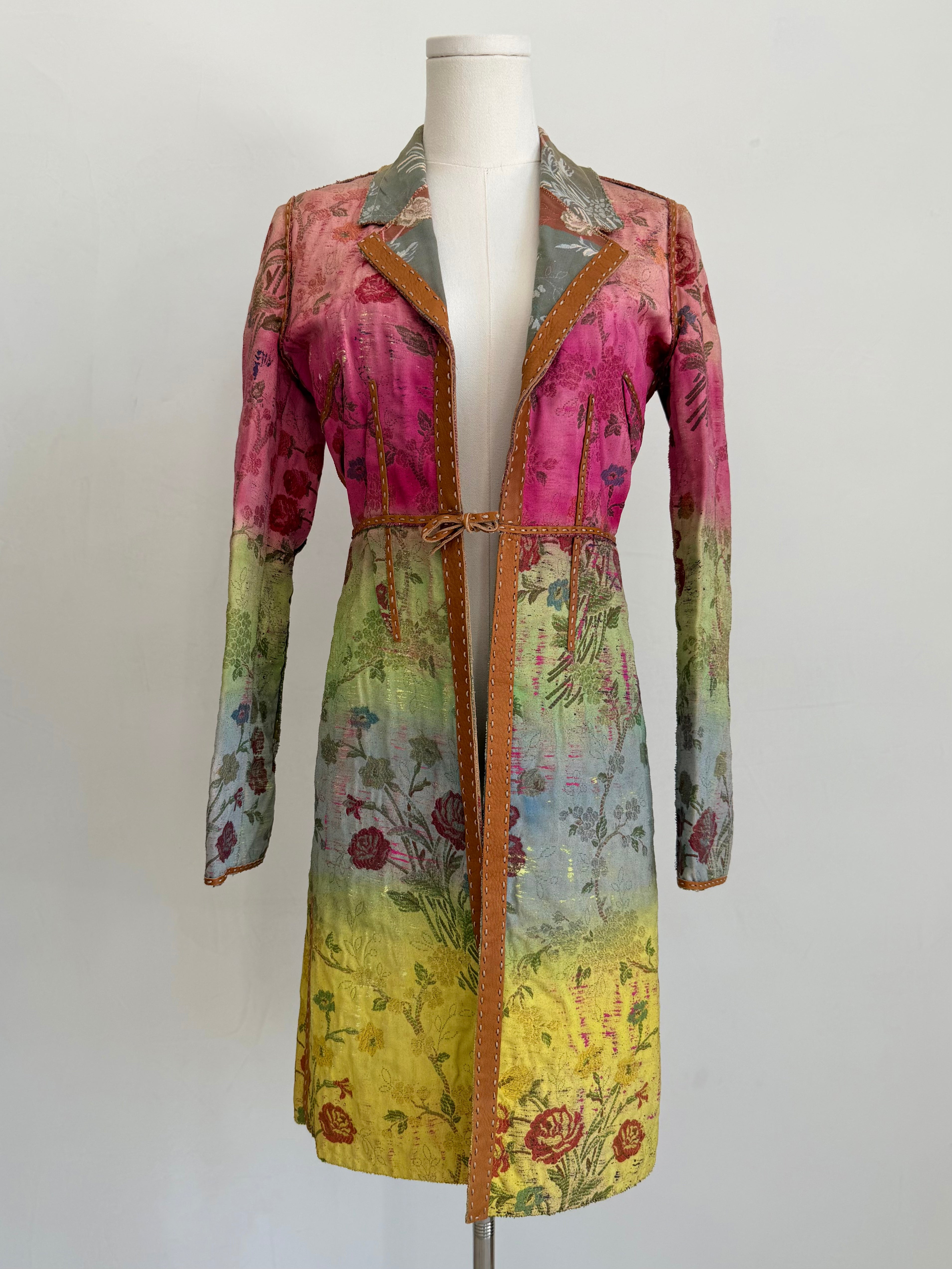 Multicolor Brocade Patchwork Tailored Jacket