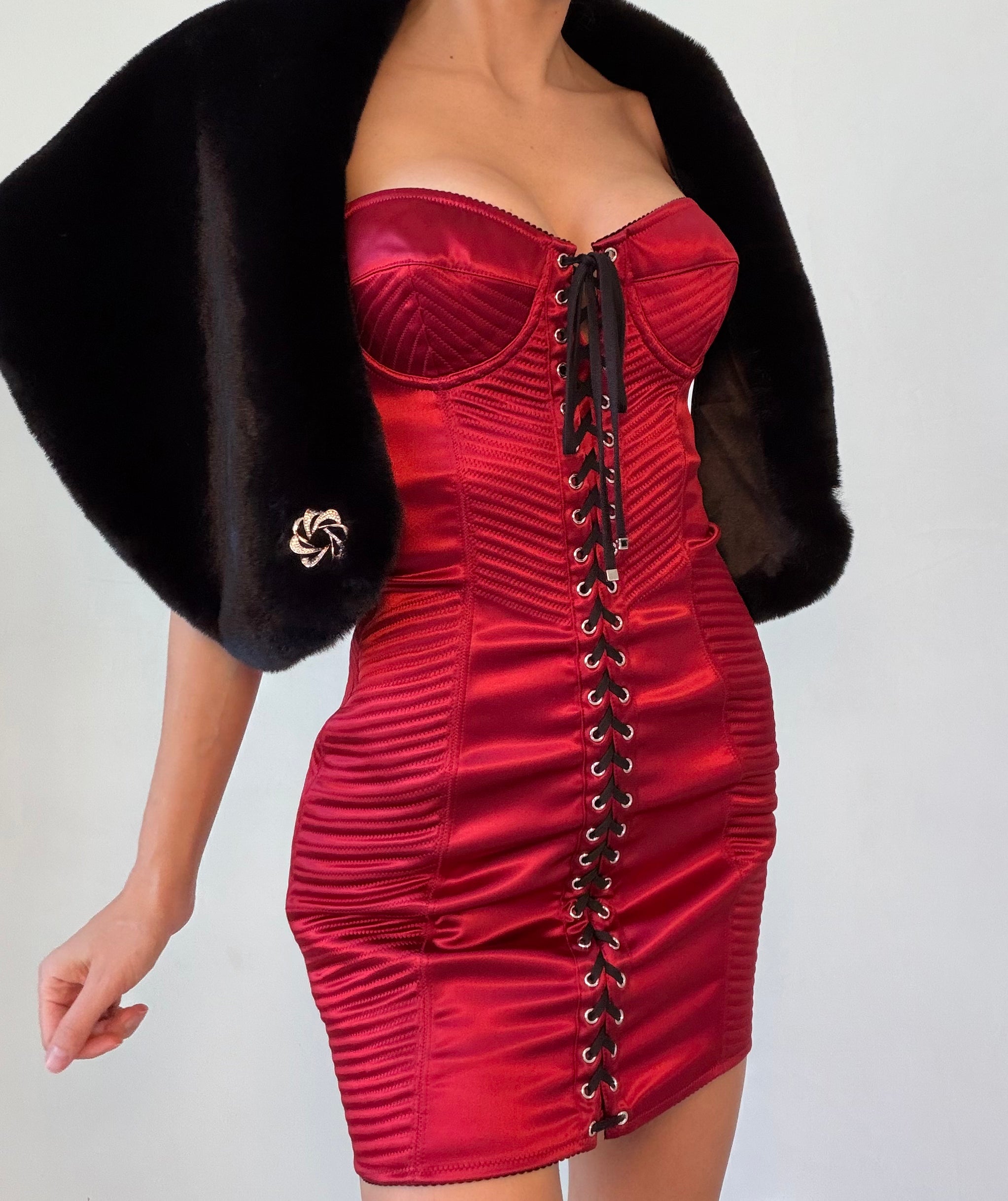 Black Faux Fur Shawl