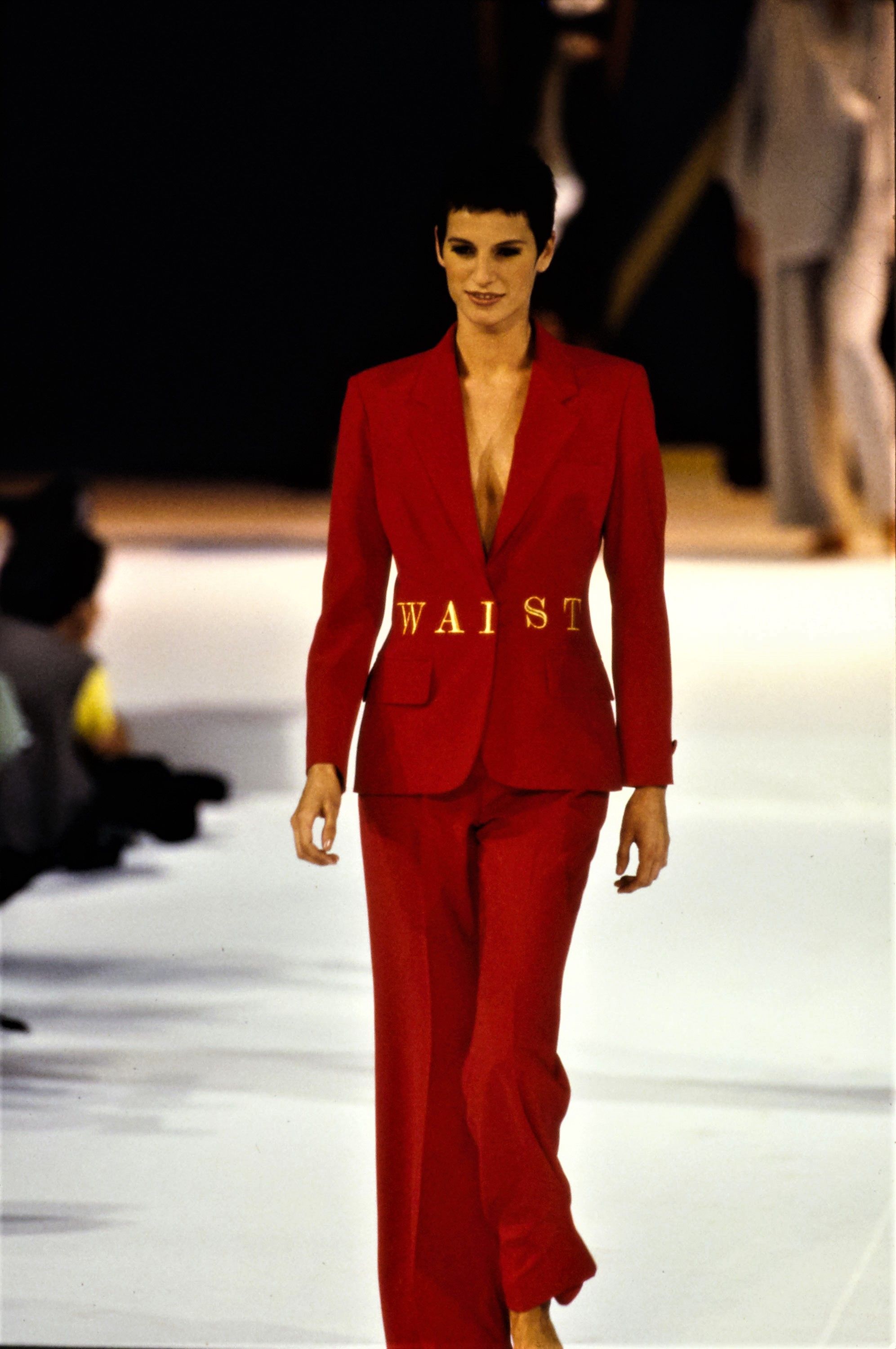 S/S 1991 Black “Waist” Embroidered Statement Blazer