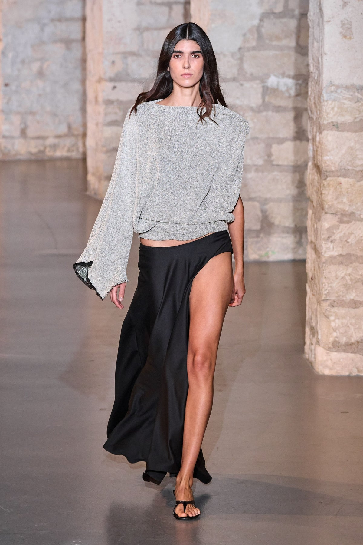 S/S 2024 Lace Black Asymmetrical Skirt