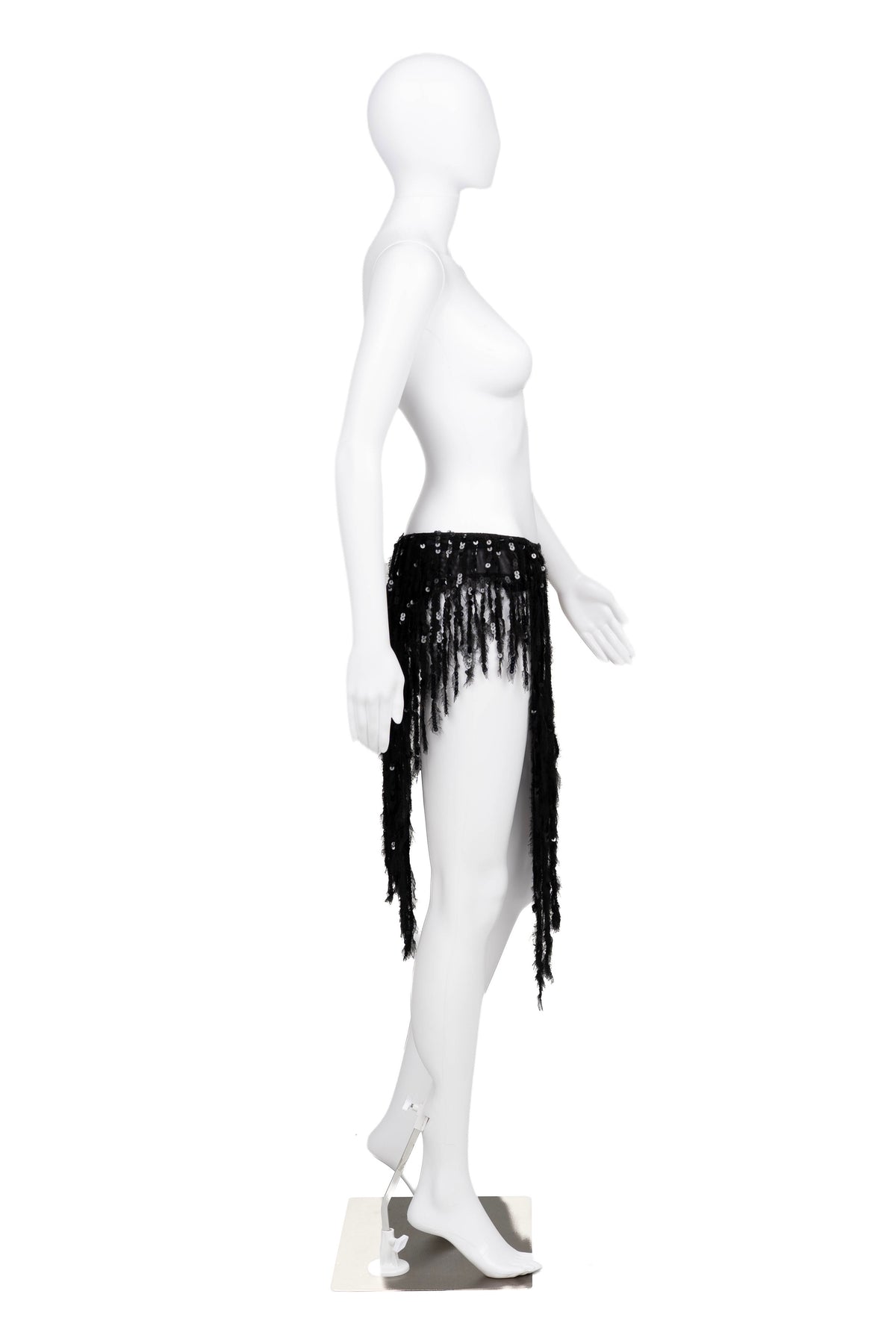 F/W 2023 Black Sequin Fringe Skirt