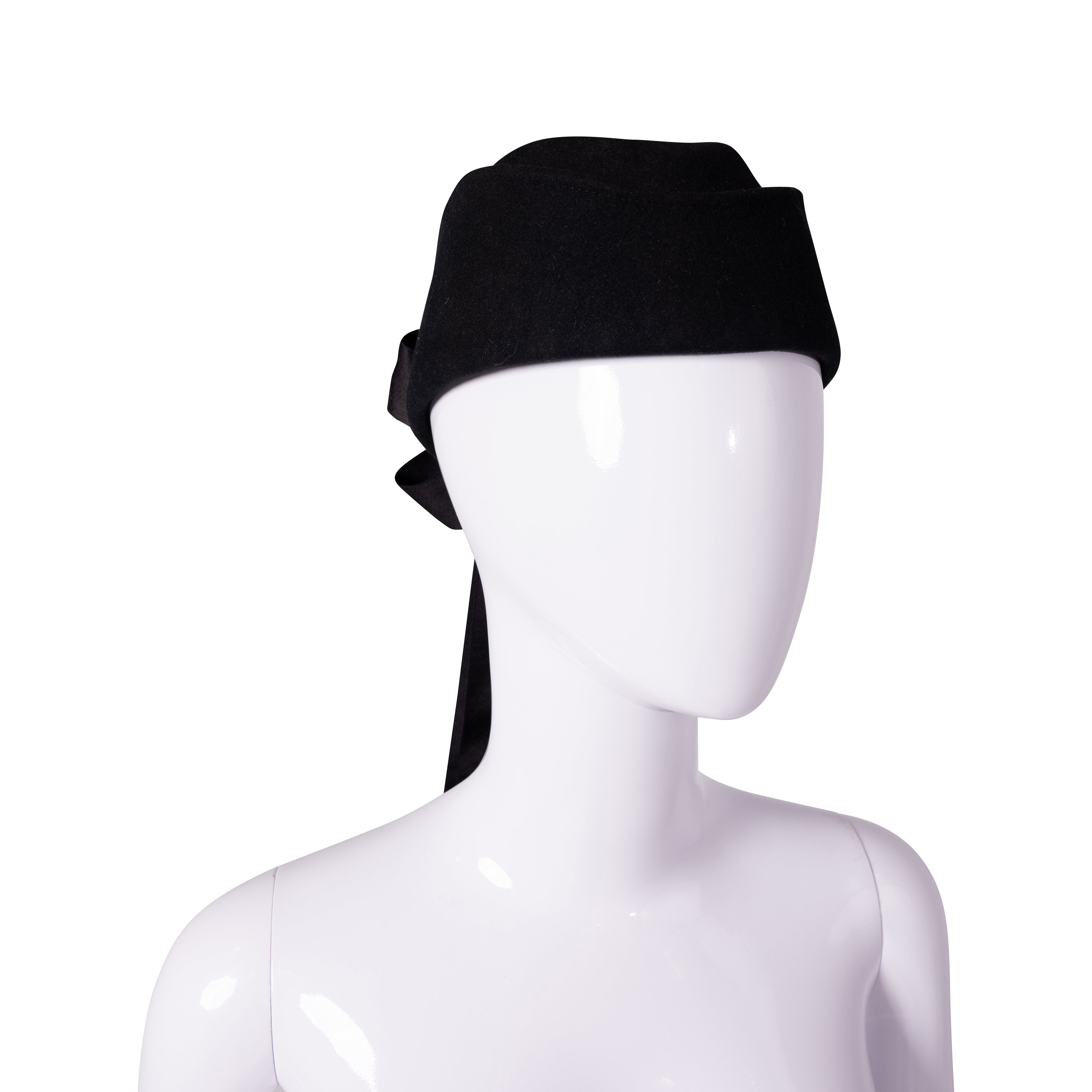 Black Wool Bow Headpiece Hat