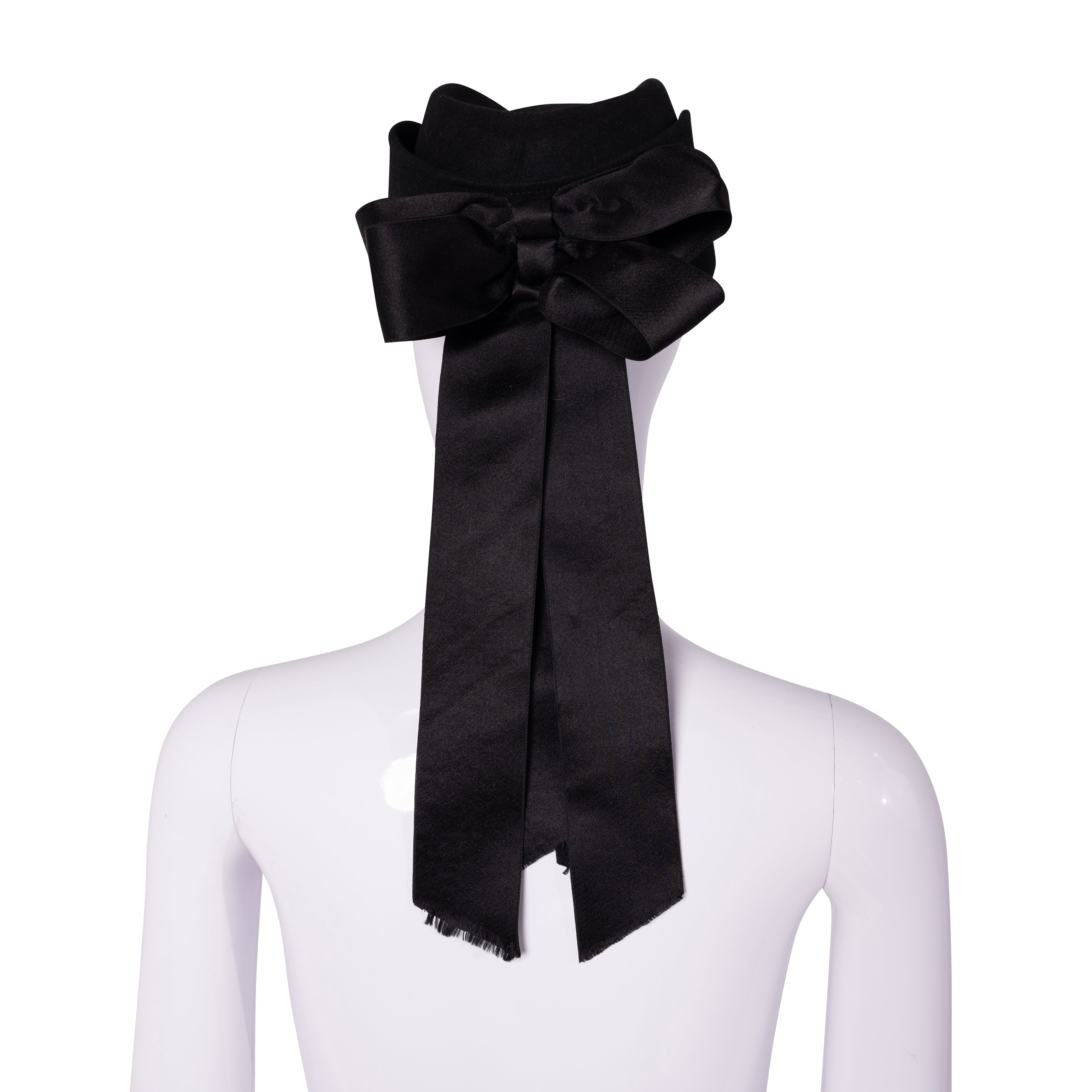 Black Wool Bow Headpiece Hat