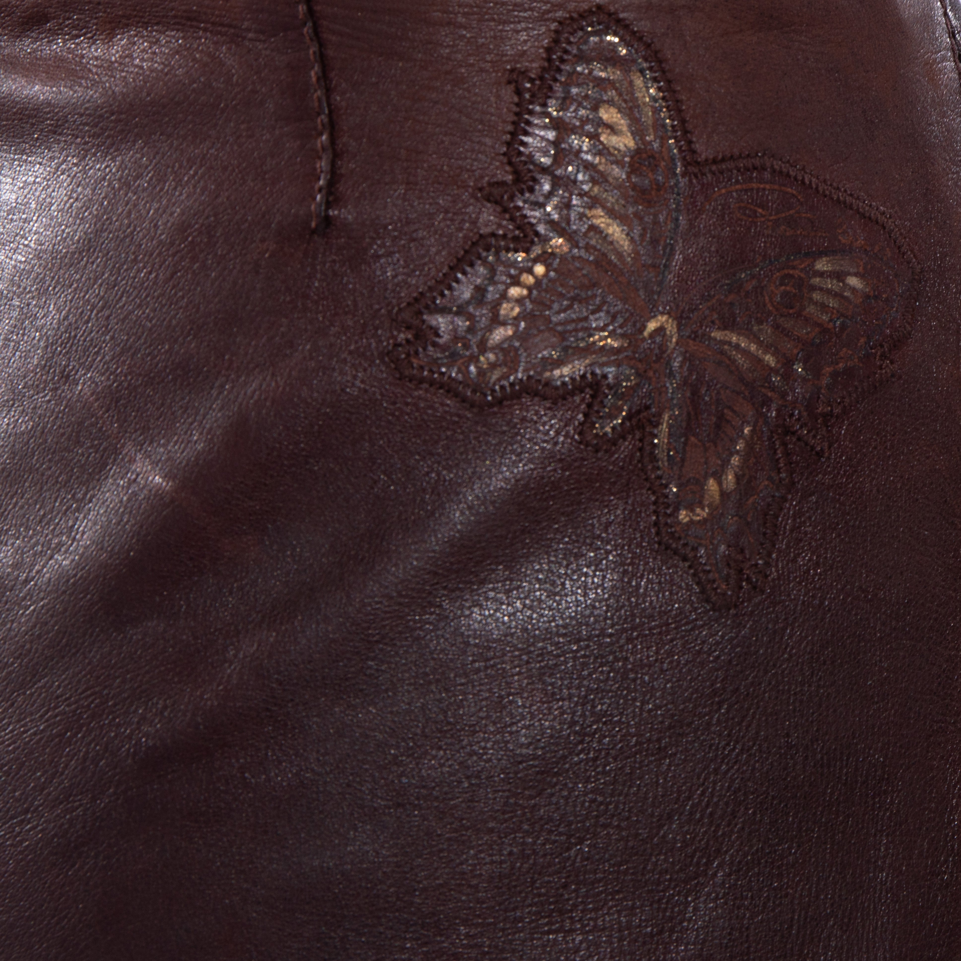 S/S 2004 Butterfly Lace-Up Brown Leather Pants