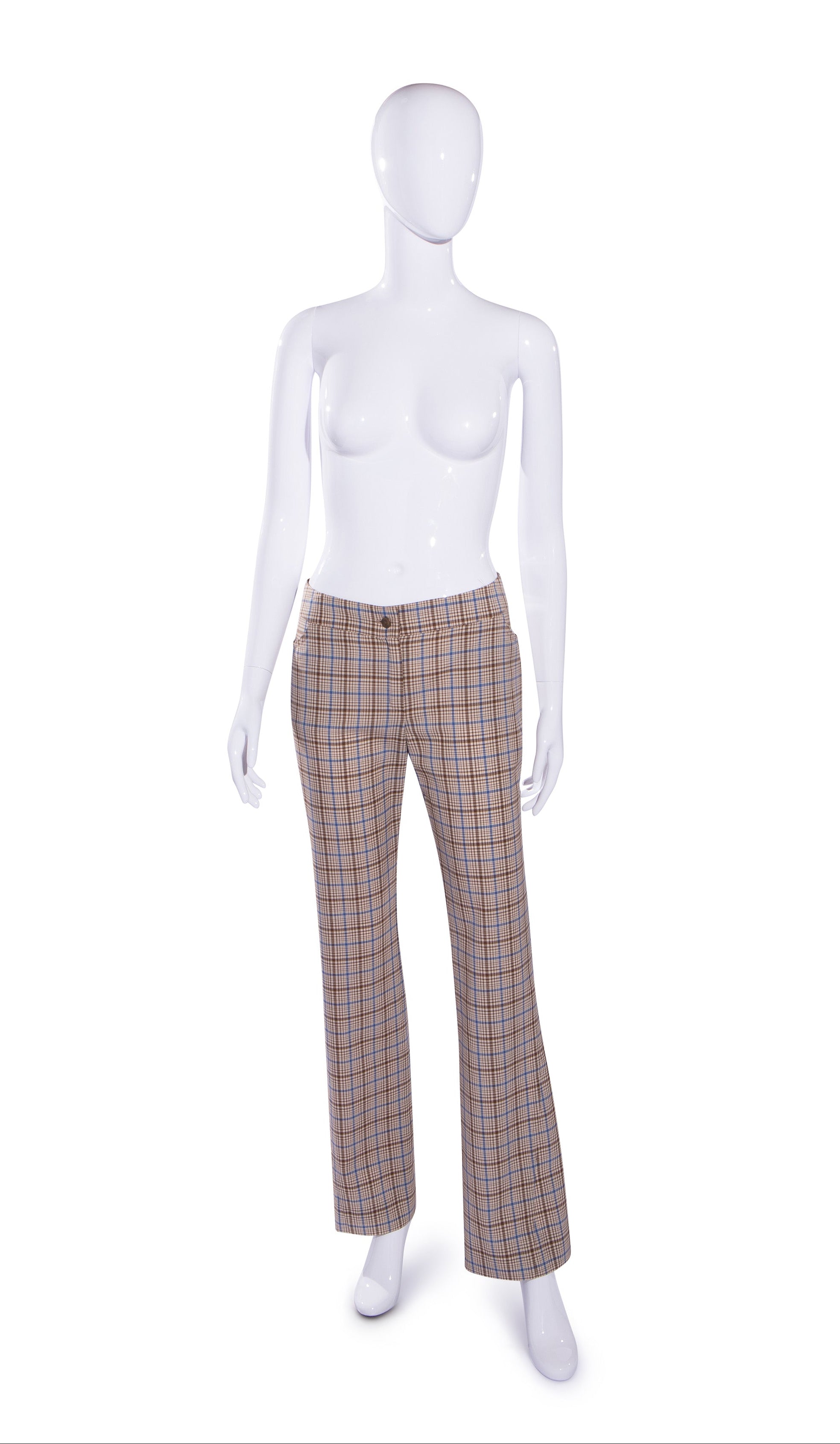 F/W 2001 Plaid Wool Trousers with Oversized Denim Star Patch