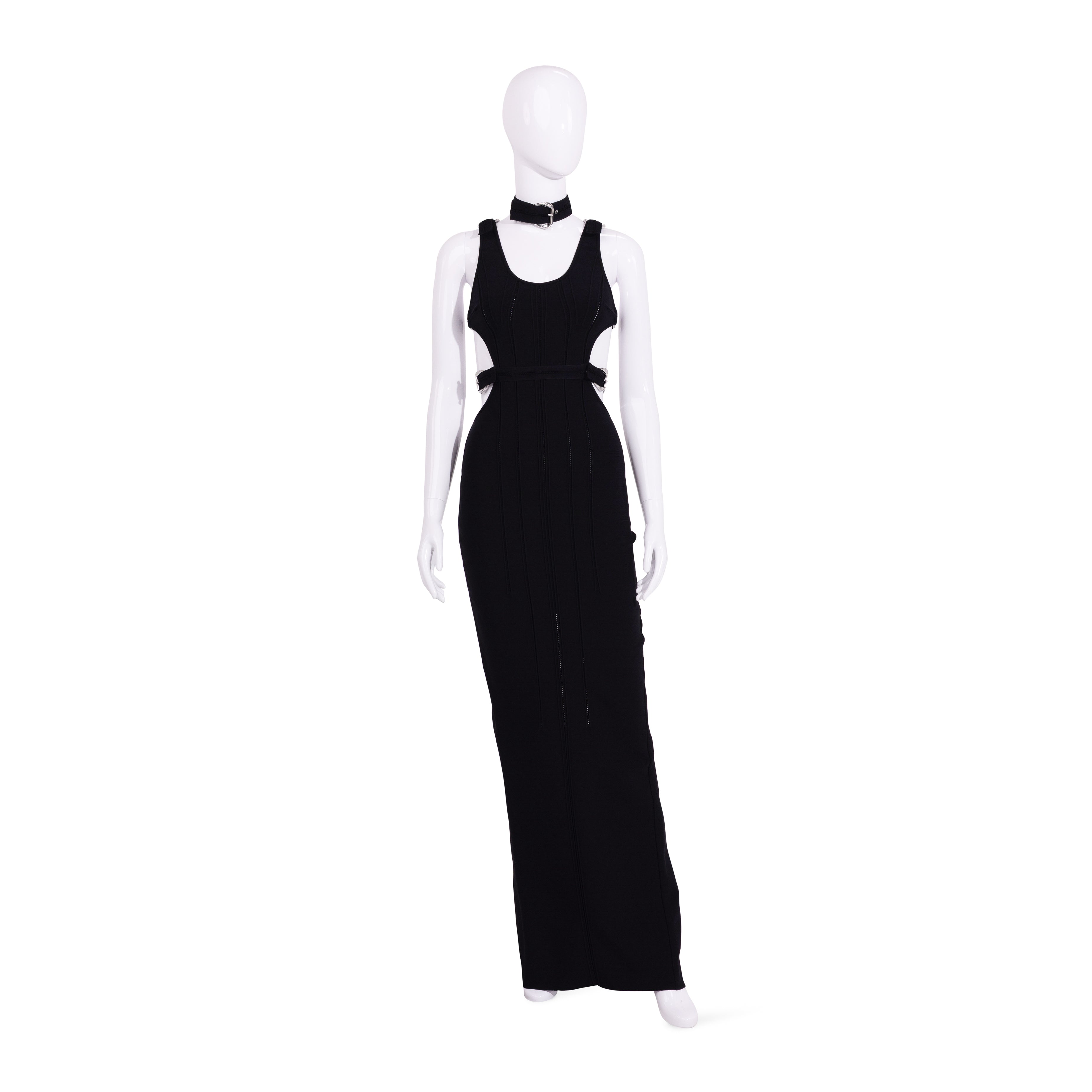 F/W 2022 Black Silver Buckle Gown