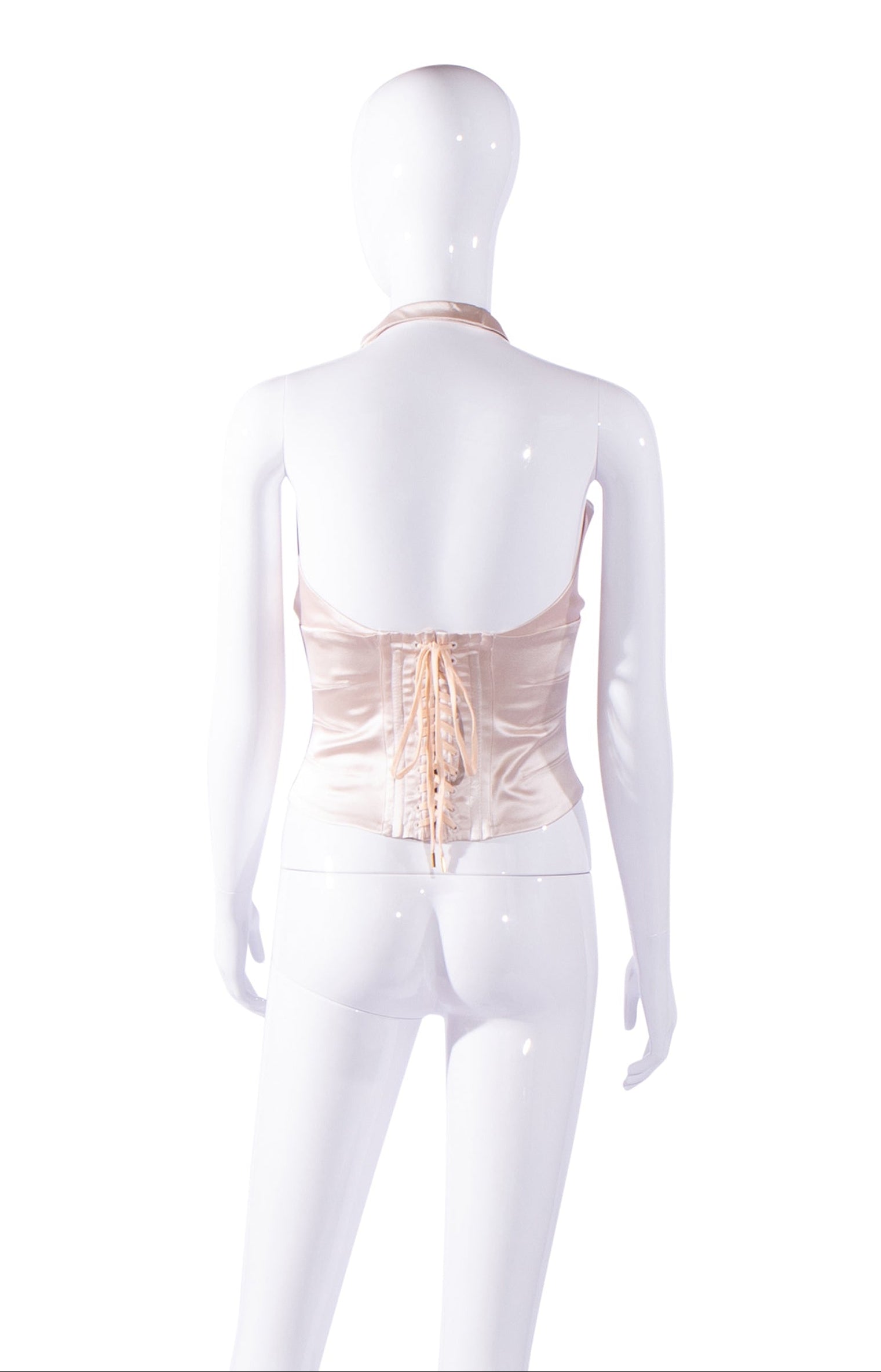 2003 Blush Silk Lace-Up Halter Corset