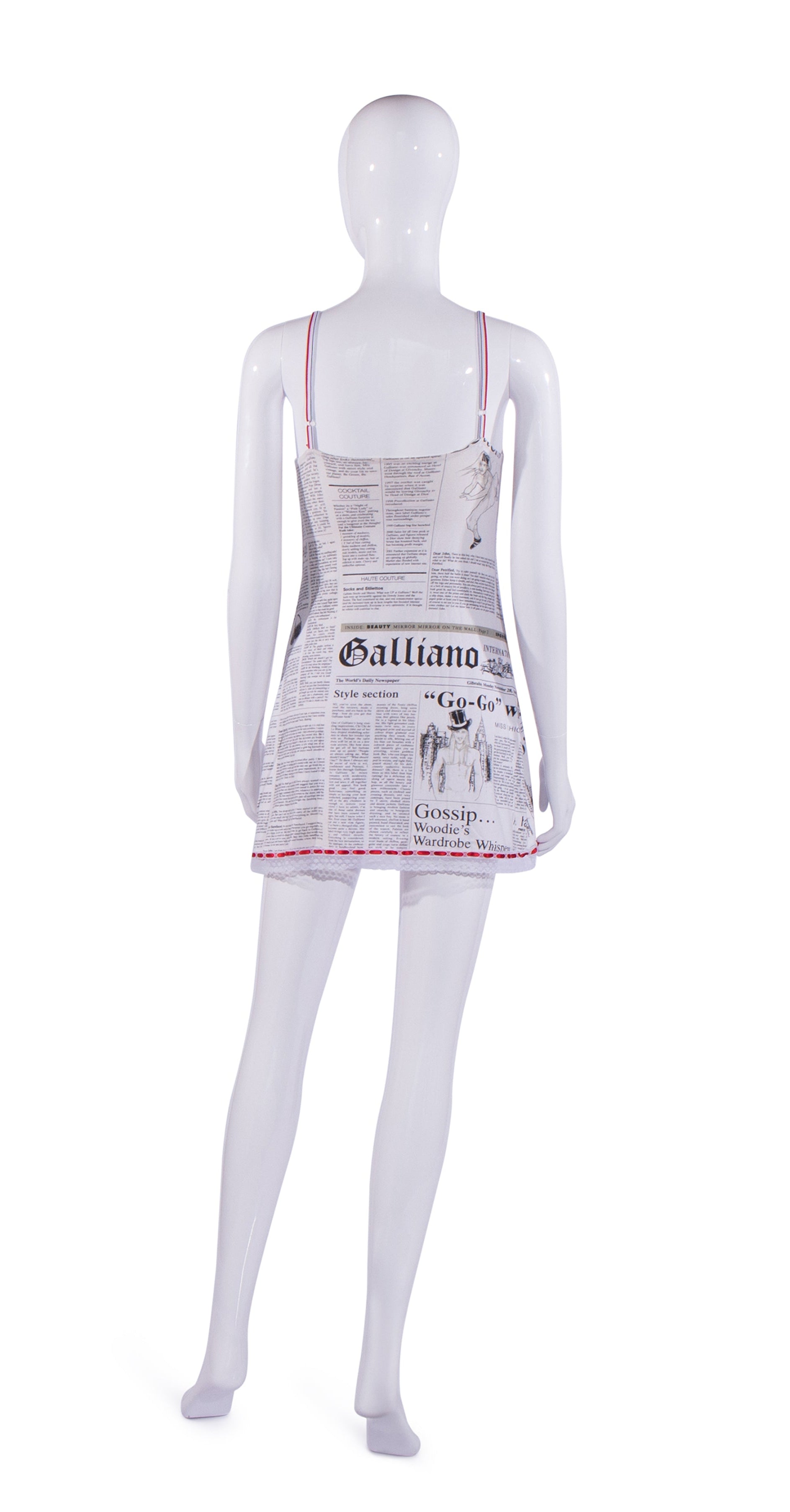 S/S 2006 White Newspaper “Gazette” Mini Dress