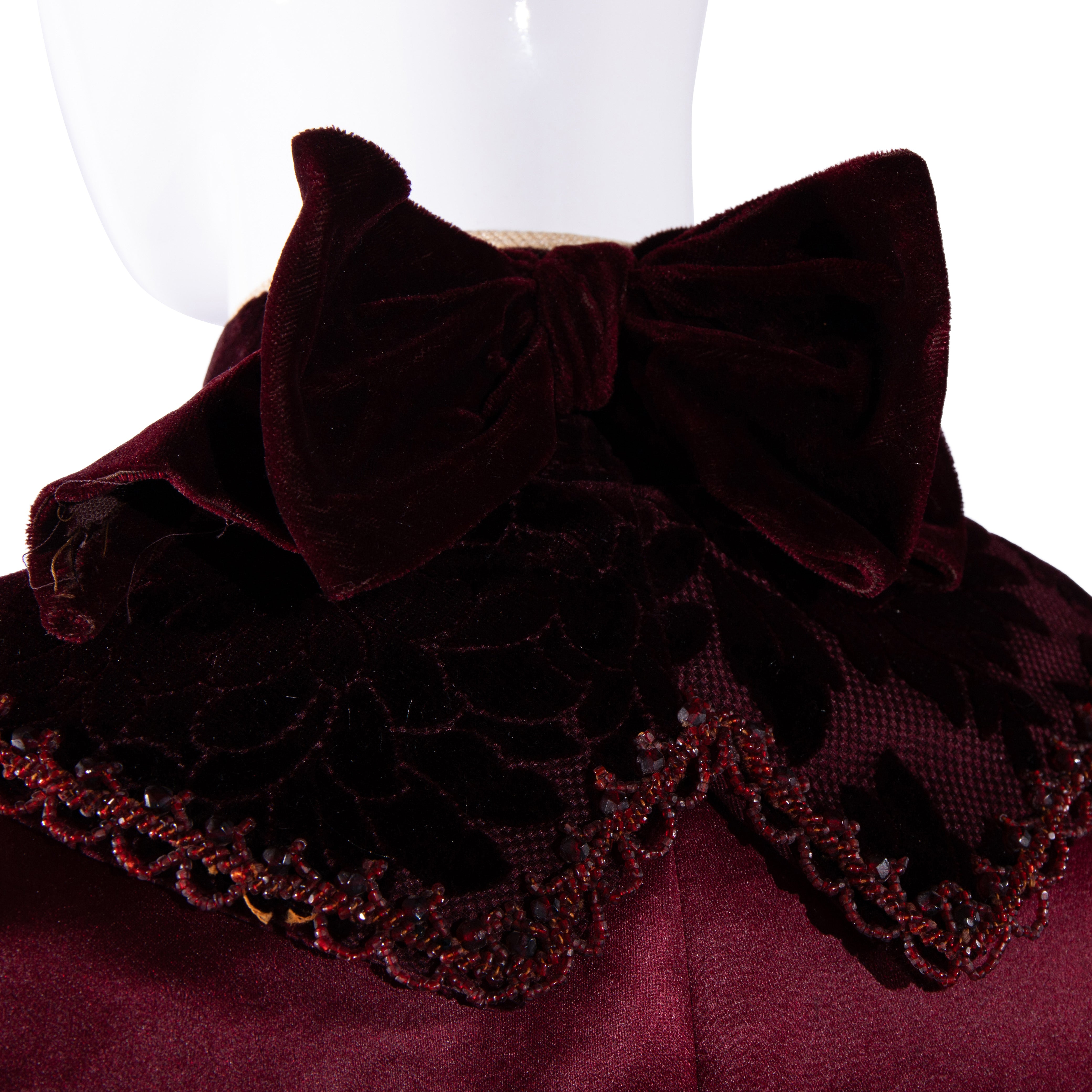 Late Victorian Beaded Velvet Jacket with Puffed Sleeves