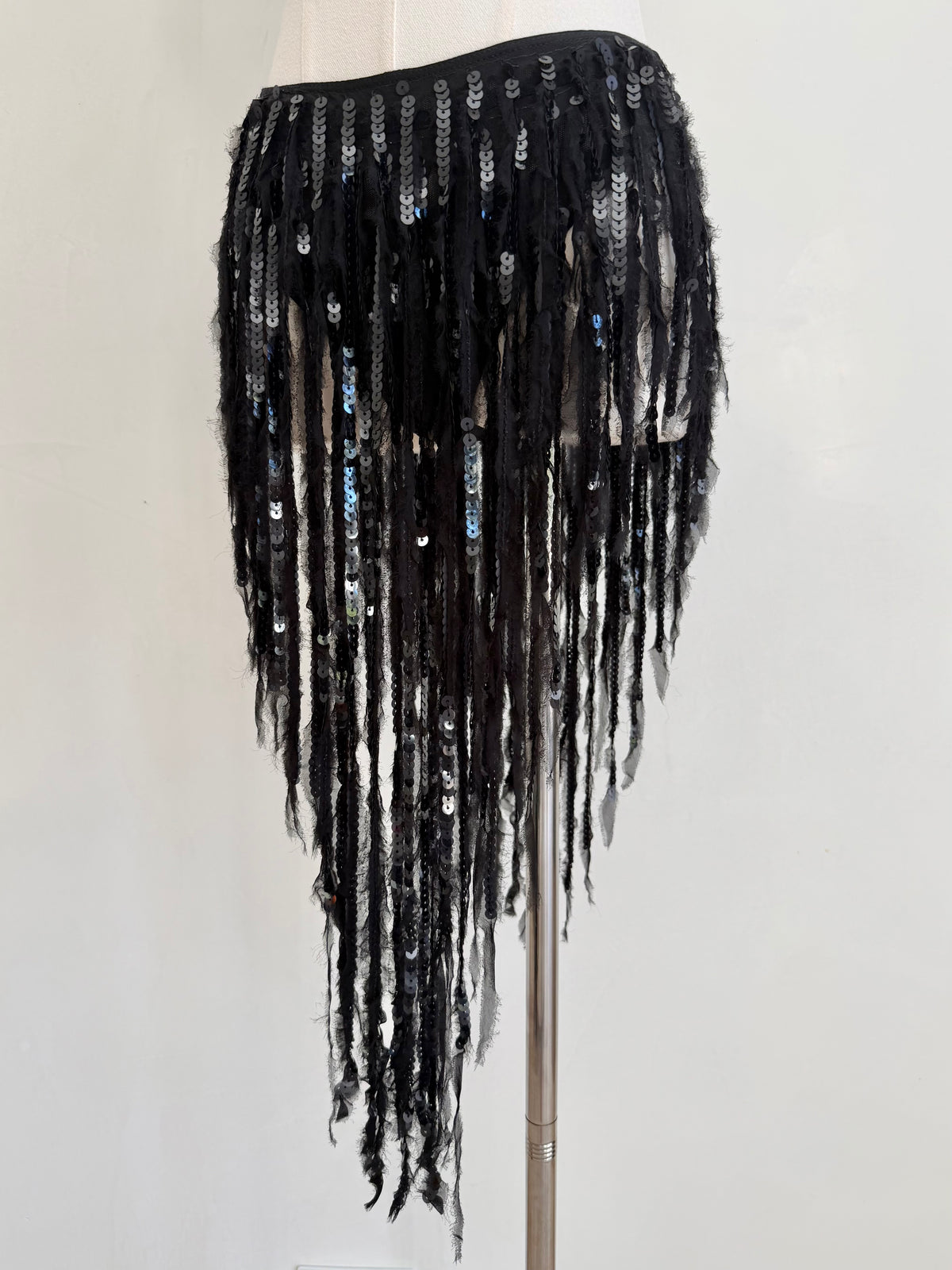 F/W 2023 Black Sequin Fringe Skirt
