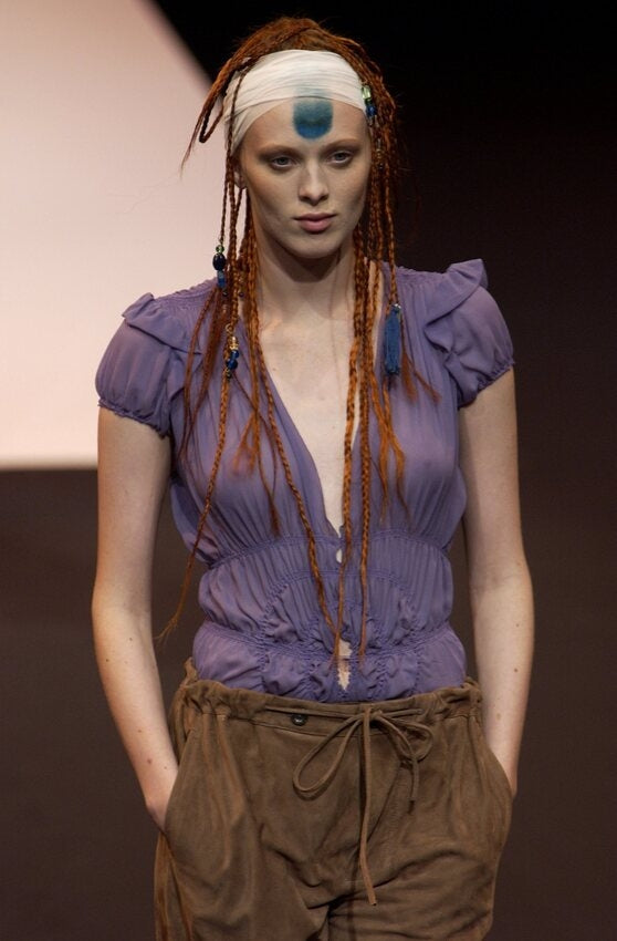 S/S 2002 Sheer Spiral Ruching Cut Out Dress