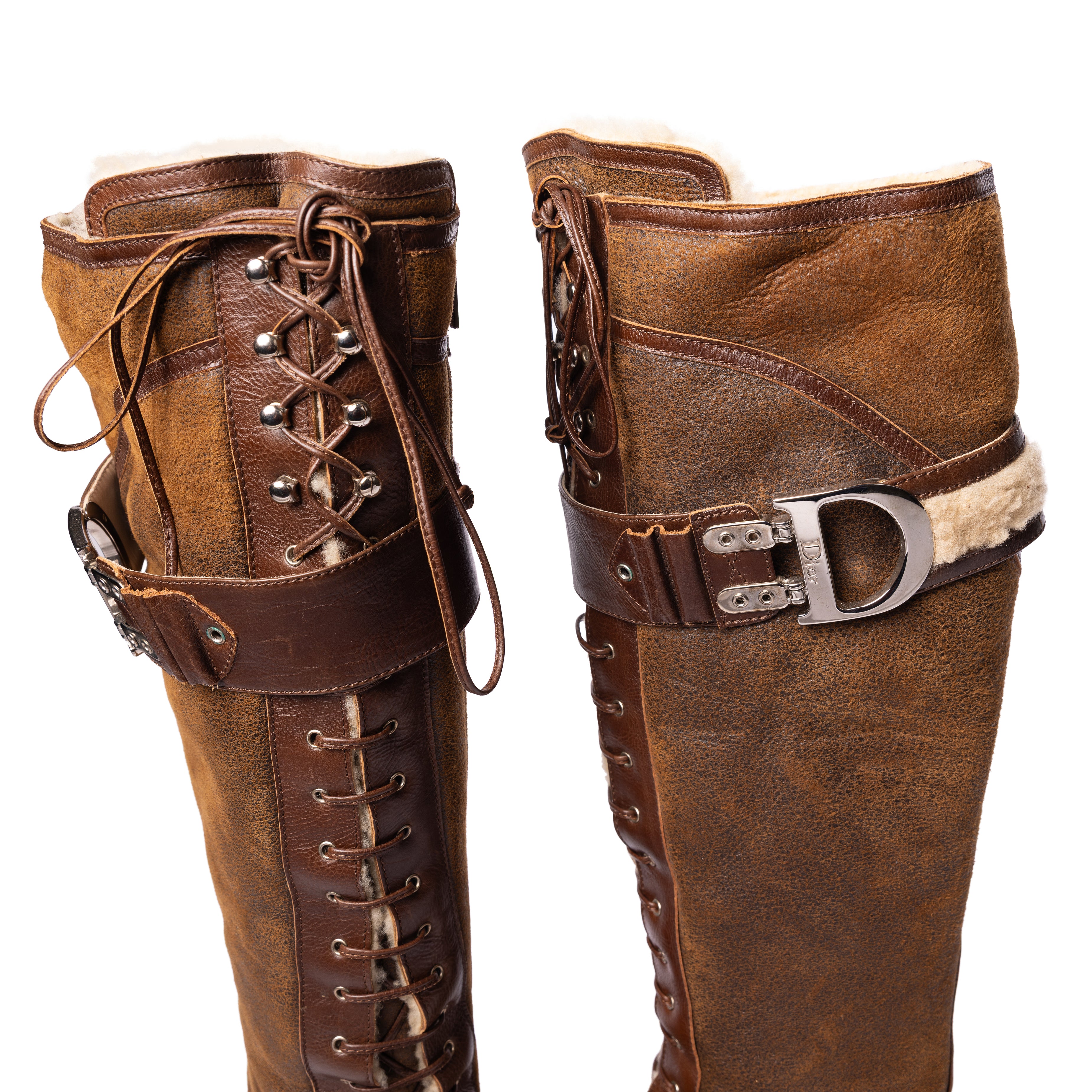 F/W 2005 Shearling & Leather Riding Boots