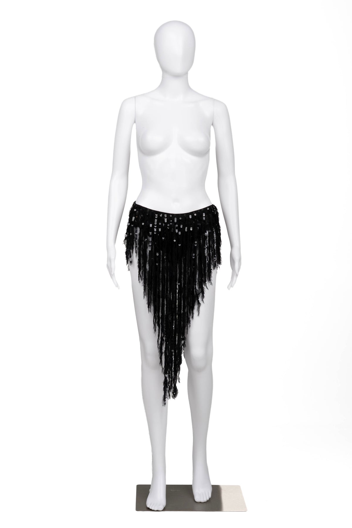 F/W 2023 Black Sequin Fringe Skirt
