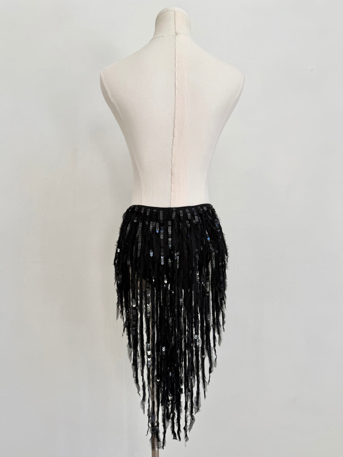 F/W 2023 Black Sequin Fringe Skirt