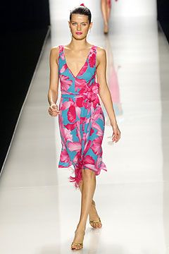 S/S 2004 Hibiscus Print Silk Dress and Scarf