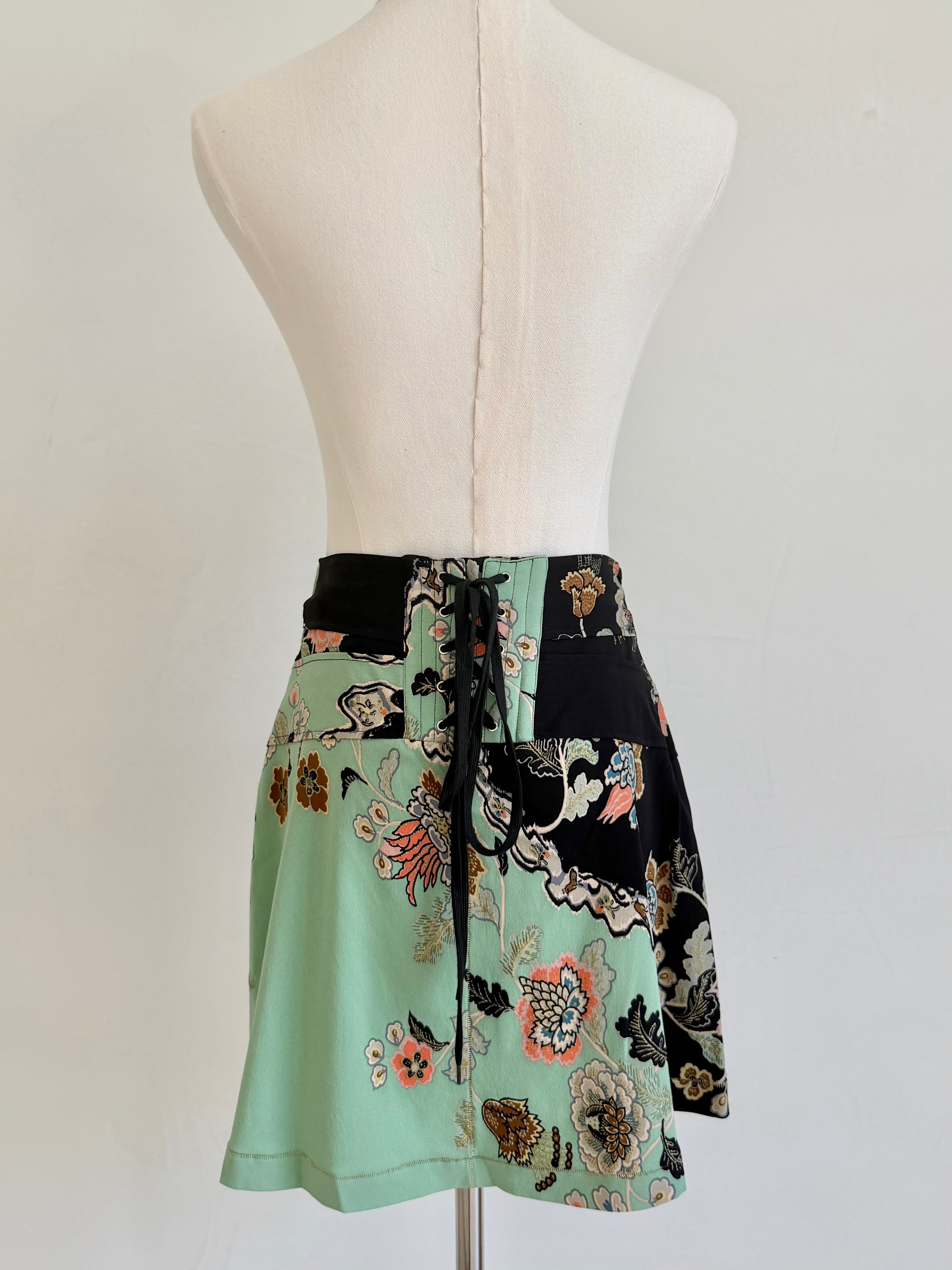 S/S 2003 Mint Chinoiserie Corset Skirt