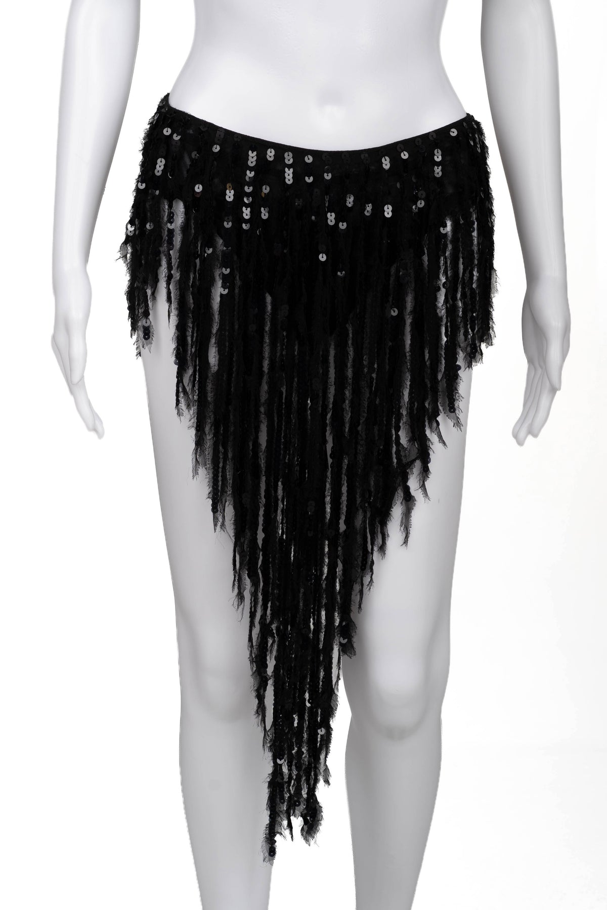 F/W 2023 Black Sequin Fringe Skirt