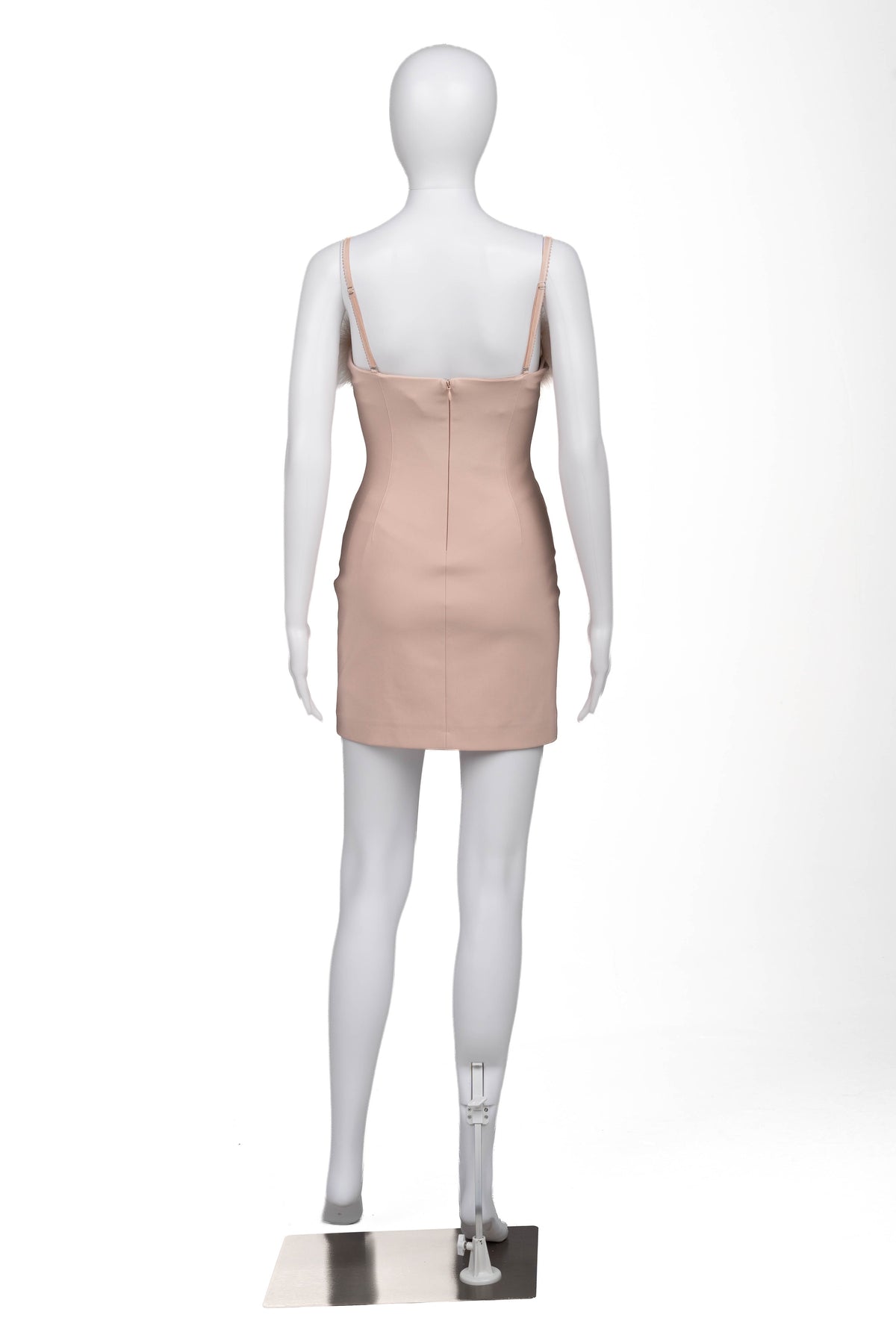 Light Pink Strapless Dress with Feather Trim