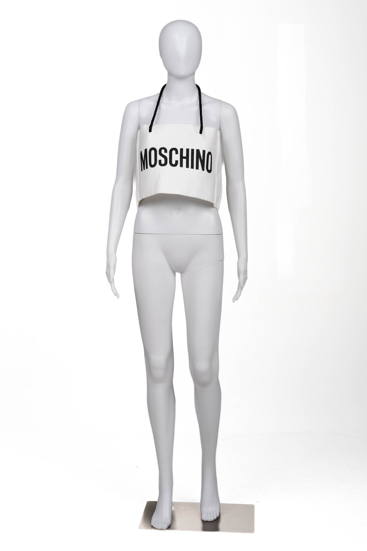 2016 White/Black “Moschino” Shopping Bag Top