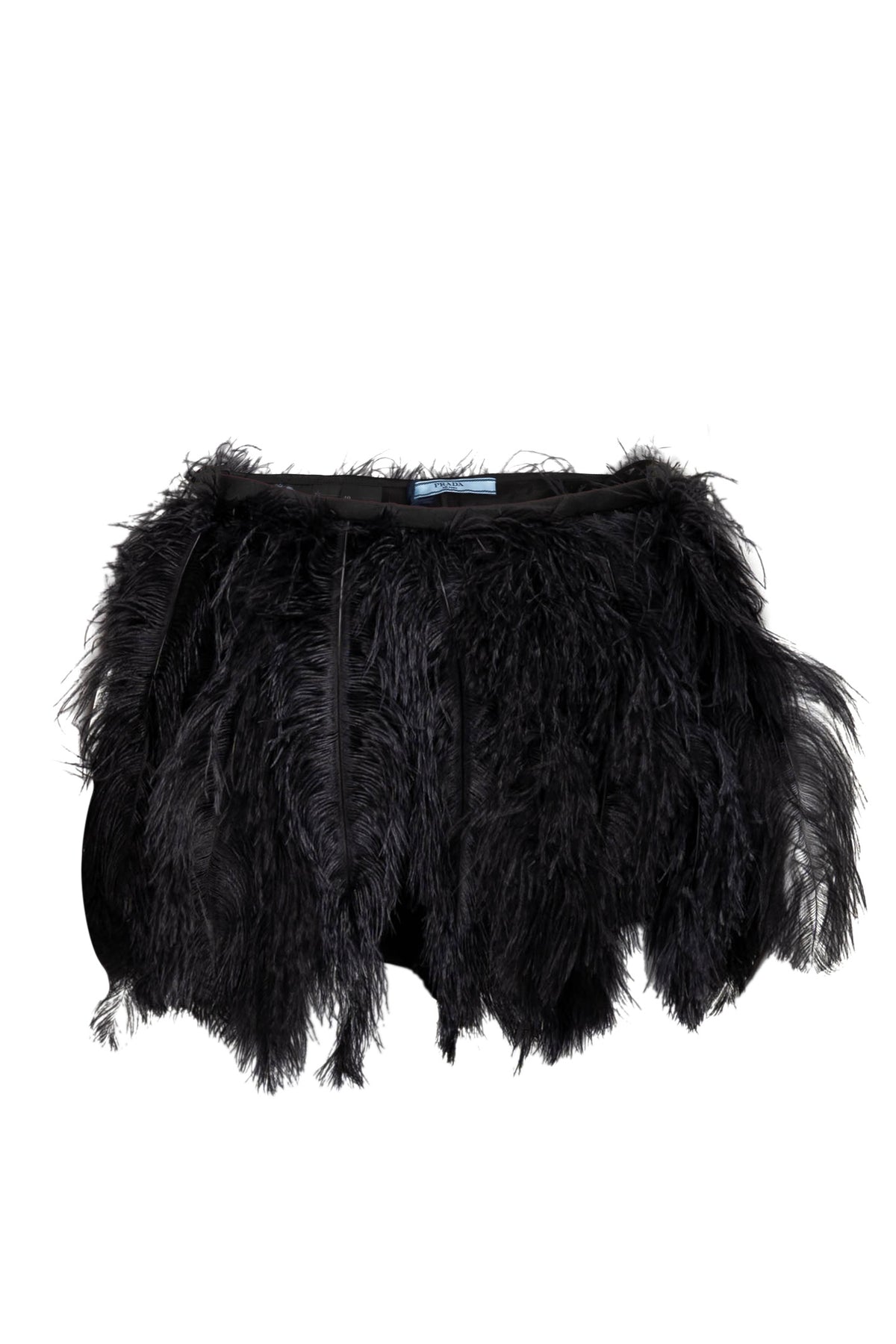NWT S/S 2017 Black Feather Mini Skirt