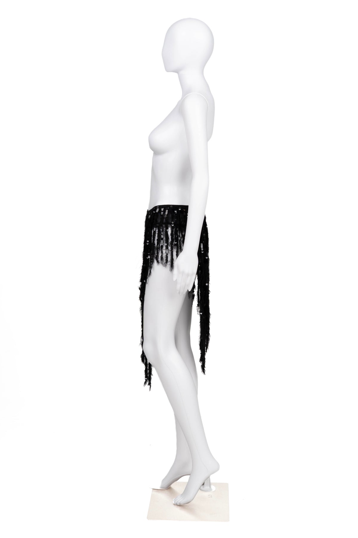 F/W 2023 Black Sequin Fringe Skirt