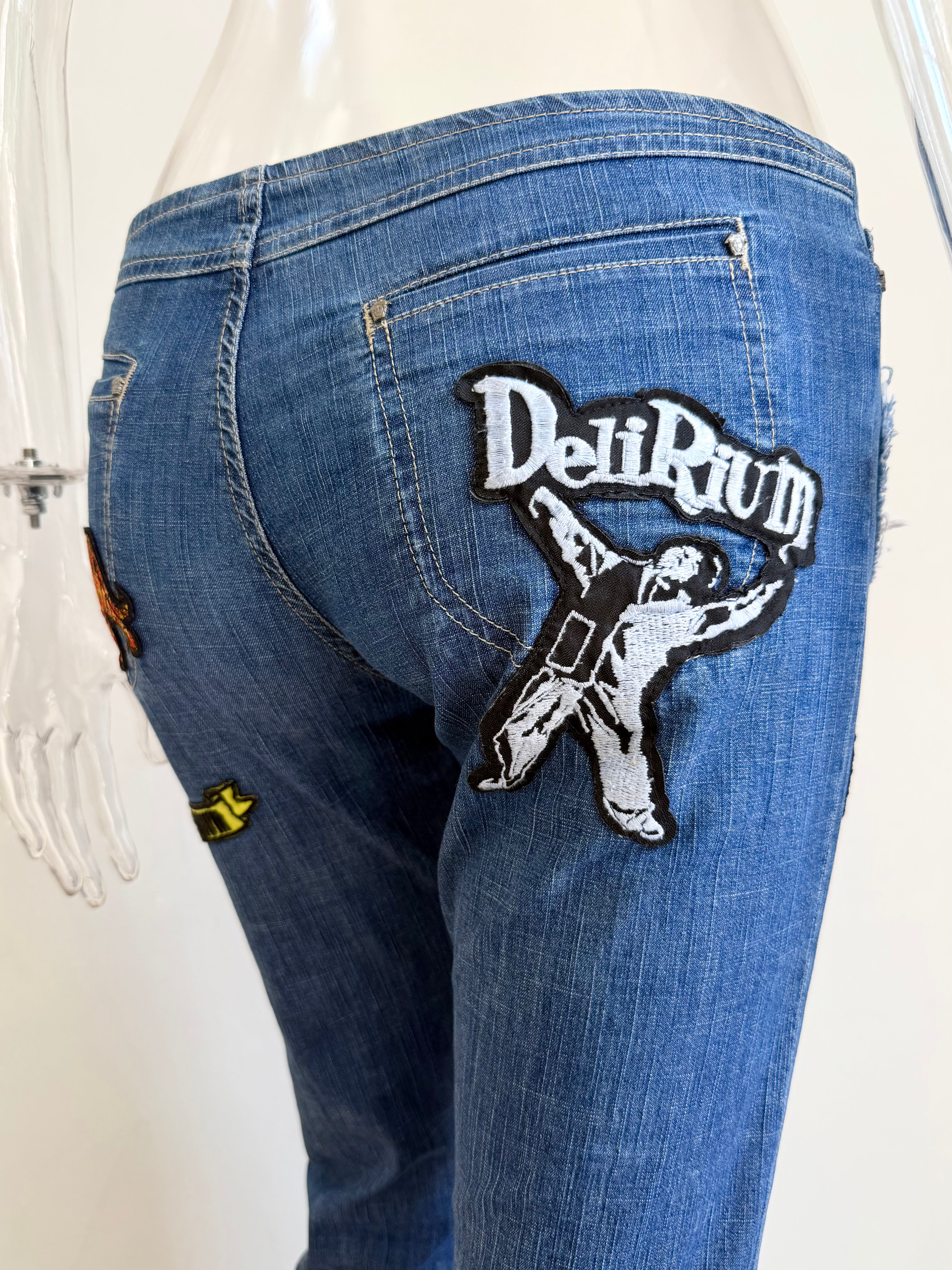 2005 "Delirium" Low Rise Jeans with Patches