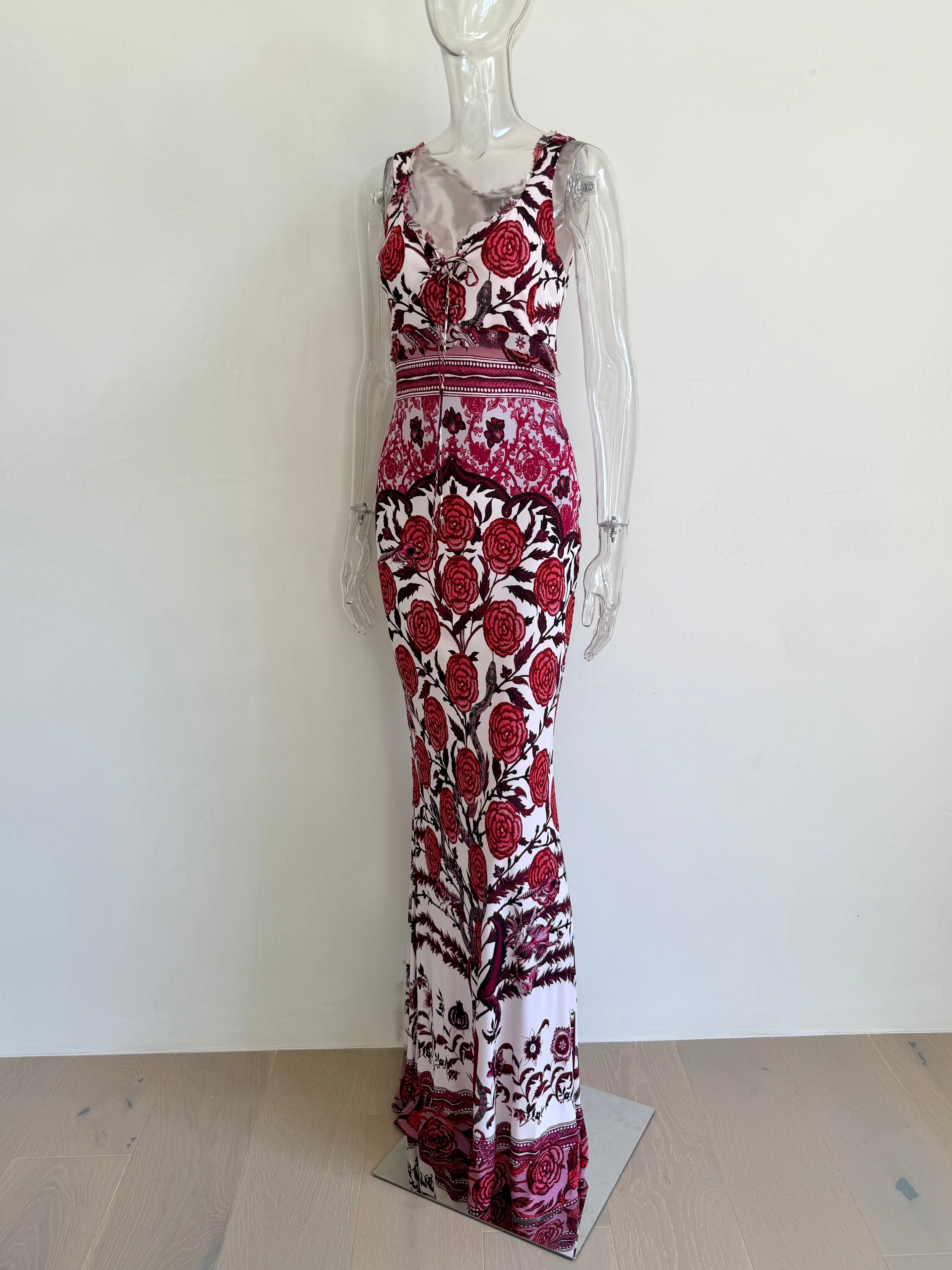 S/S 2017 Burgundy and White Floral Print Maxi Dress