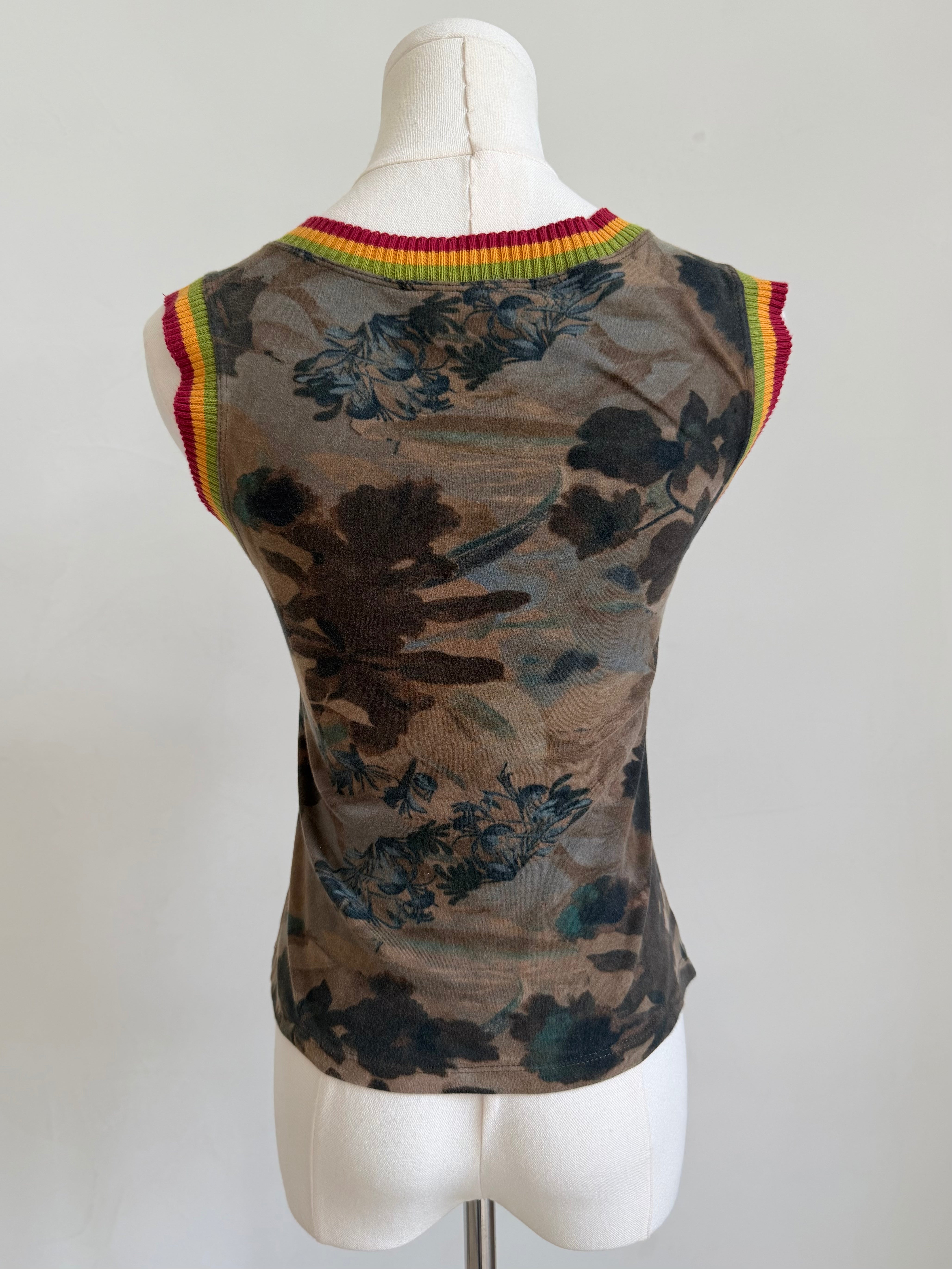 S/S 2004 “Dior Love” Camouflage Rasta Tank Top