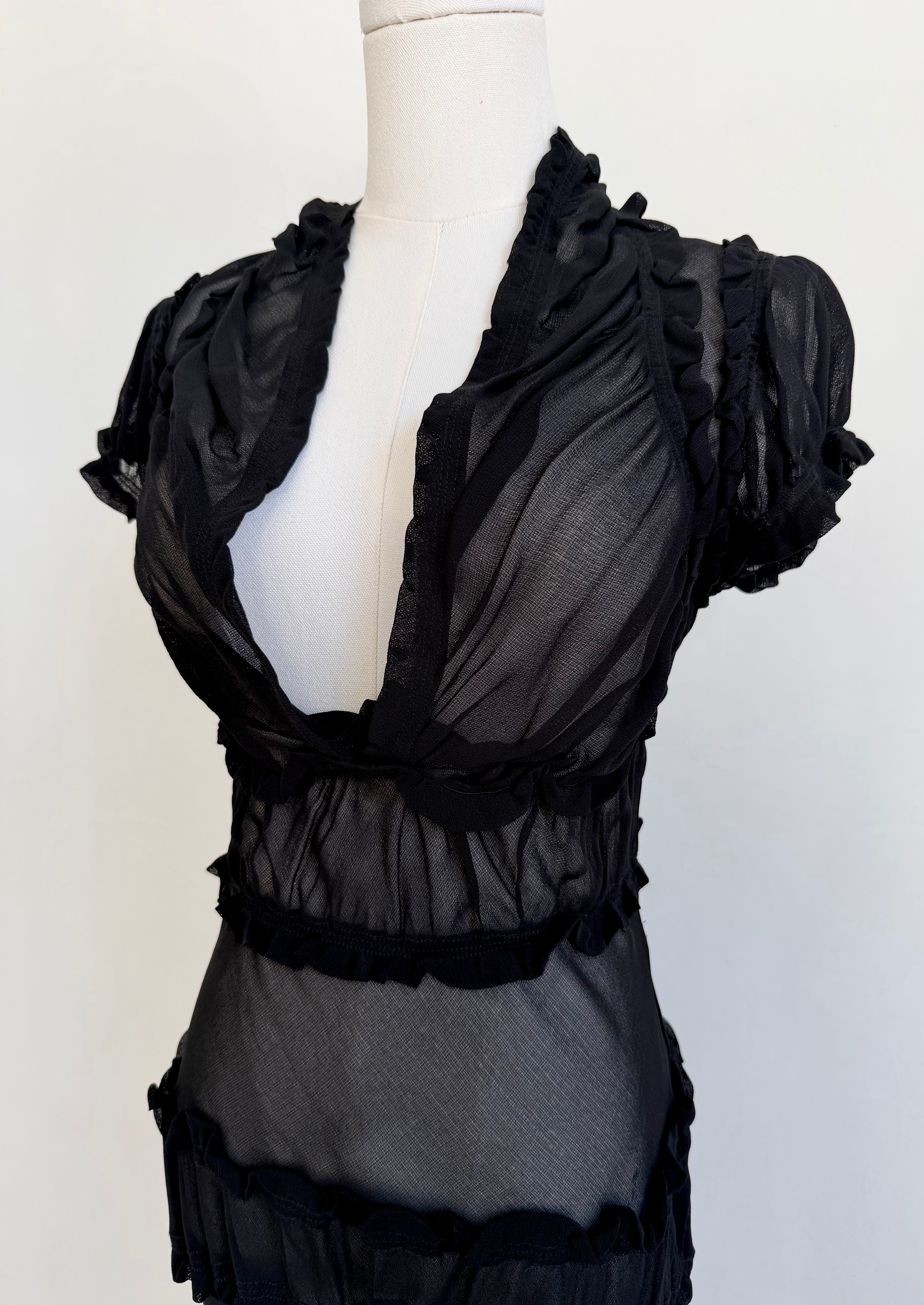 1990s Sheer Ruffle Dress
